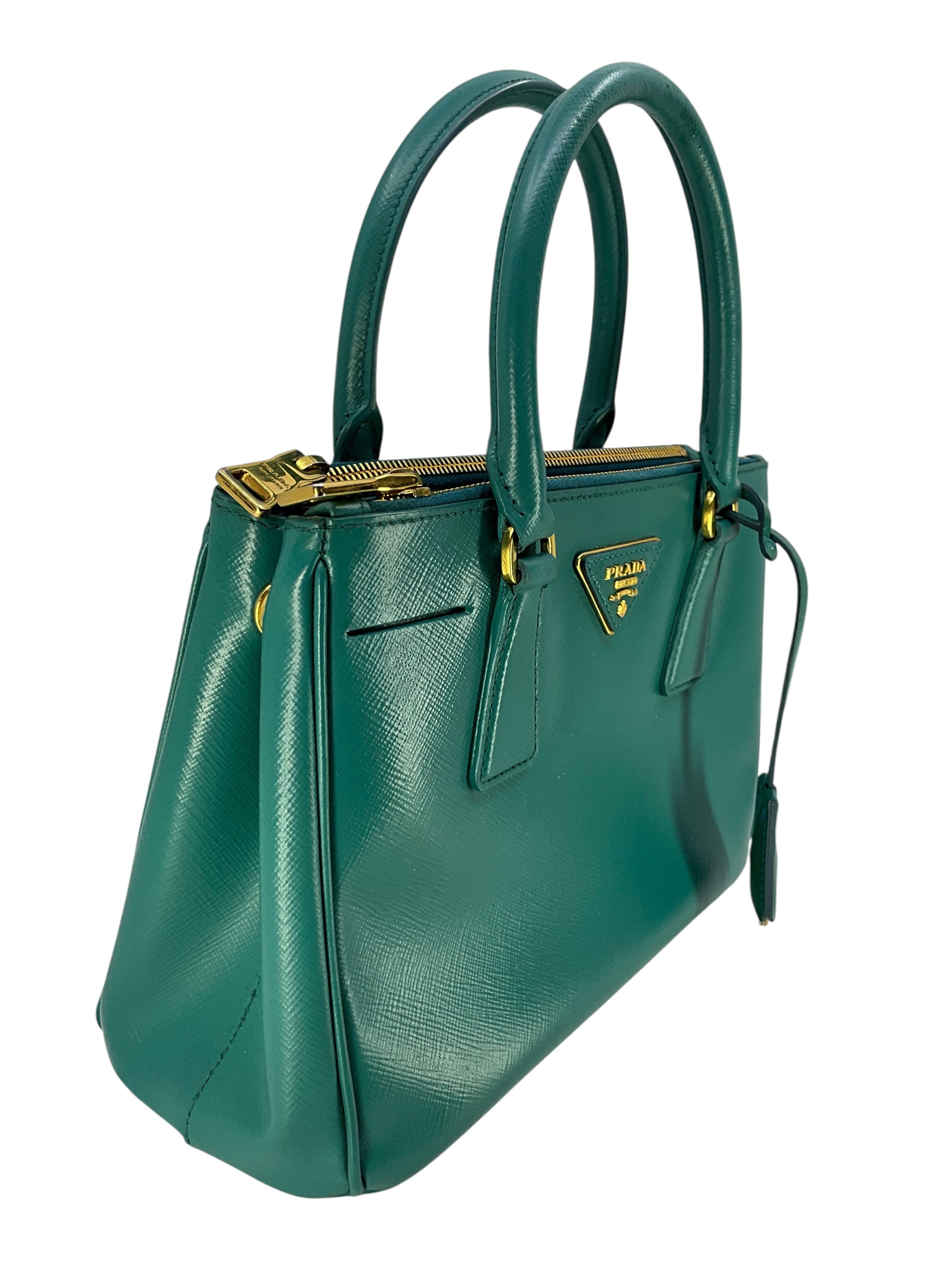 Prada Saffiano Lux Mini Galleria Double-Zip Tote Bag