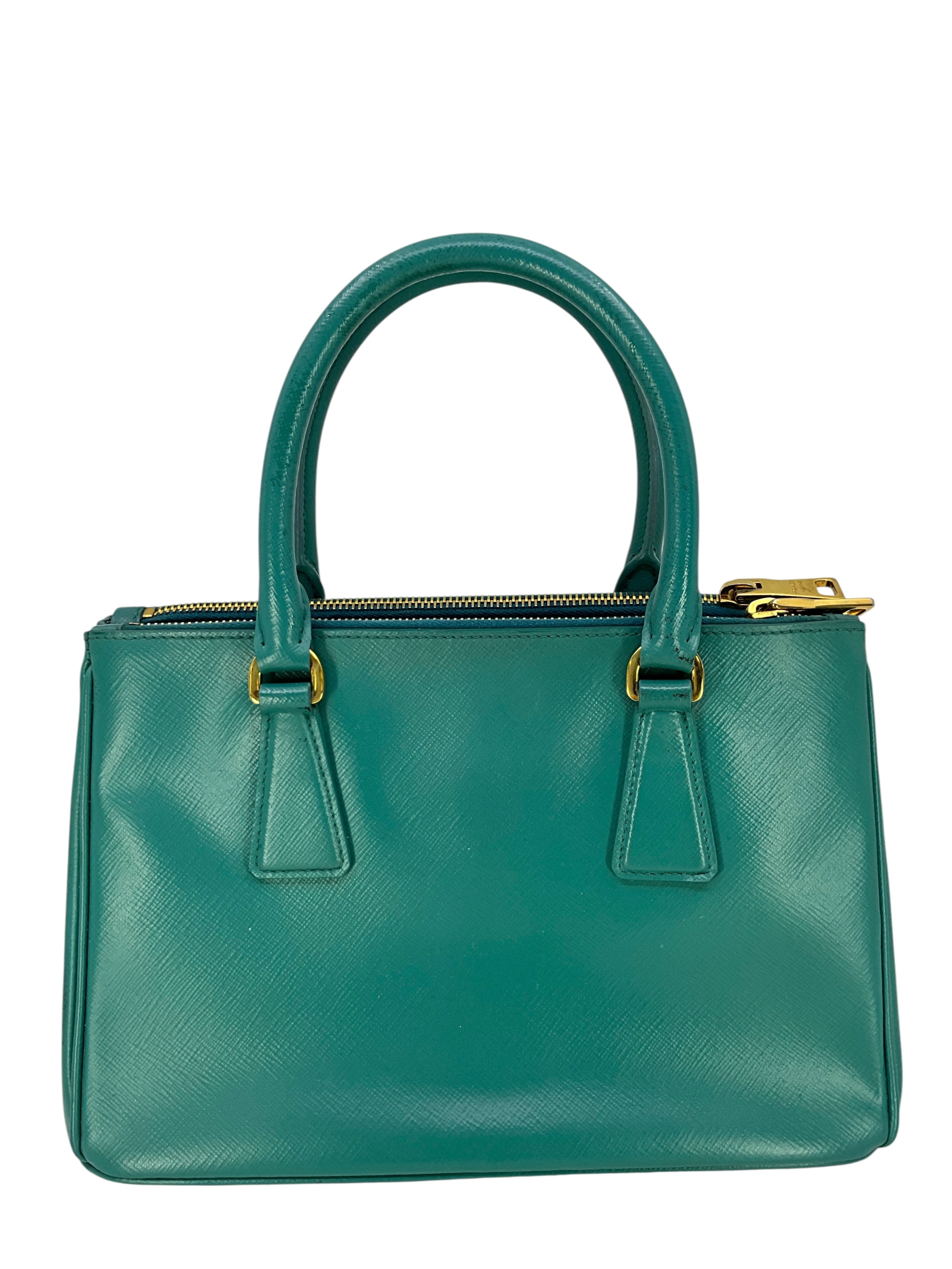 Prada Saffiano Lux Mini Galleria Double-Zip Tote Bag