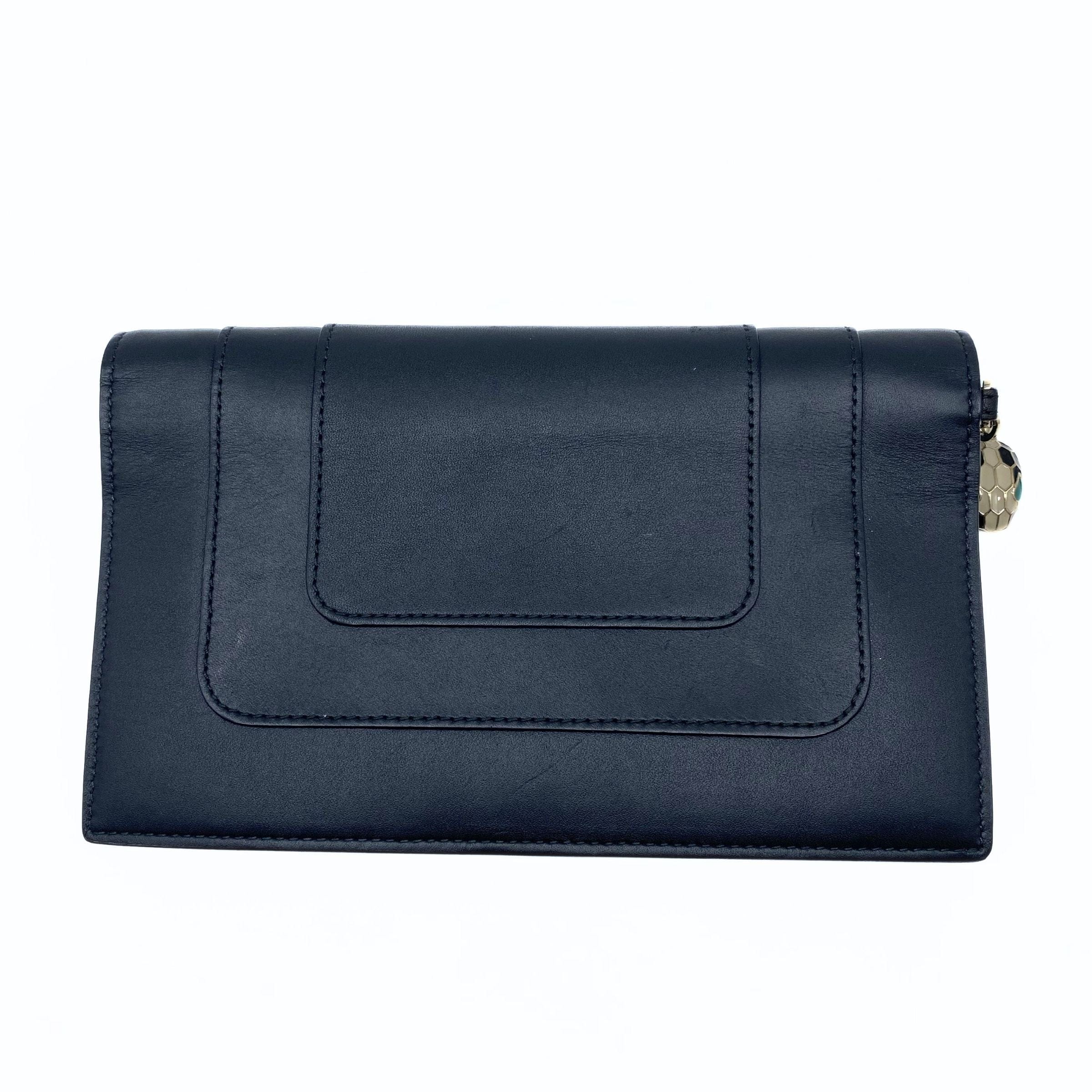 Bulgari Bvlgari Black Teal Interior Wallet Wristlet