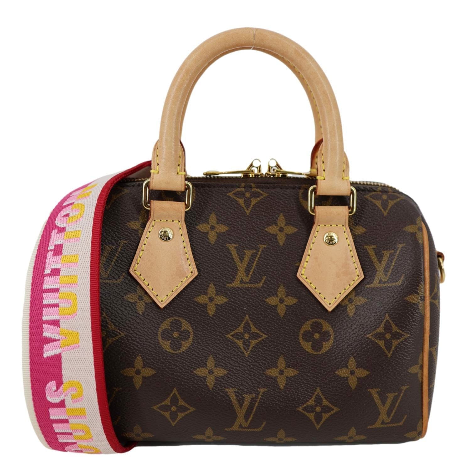 LOUIS VUITTON Speedy 20 Bandouliere Monogram Canvas Shoulder Bag Brown