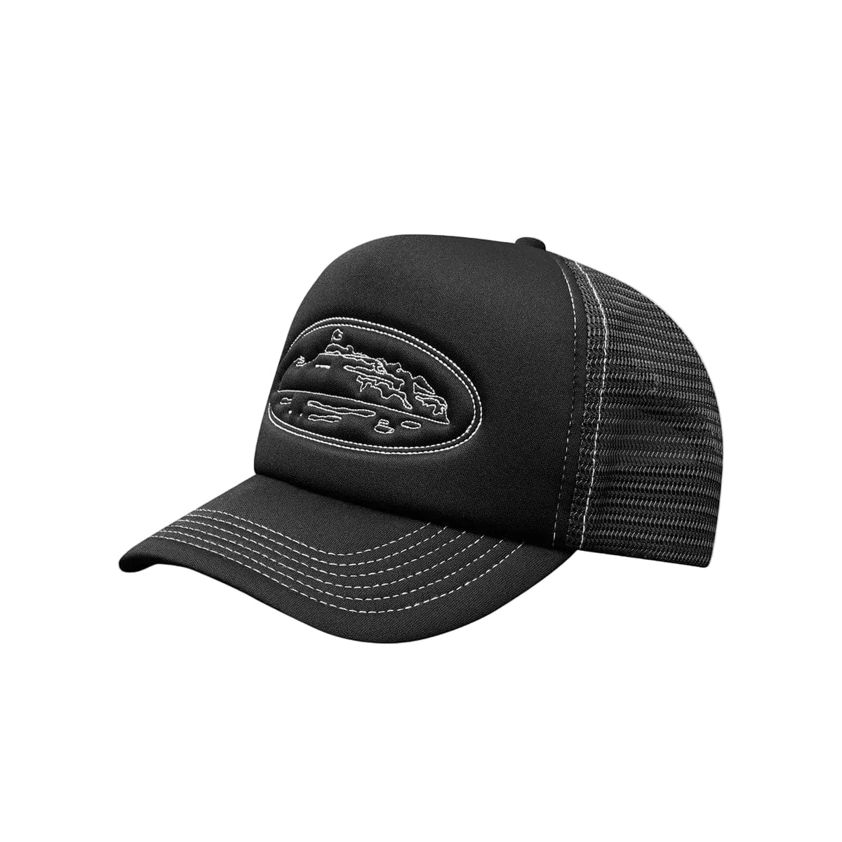 Corteiz Island Outline Trucker Hat 'Black'