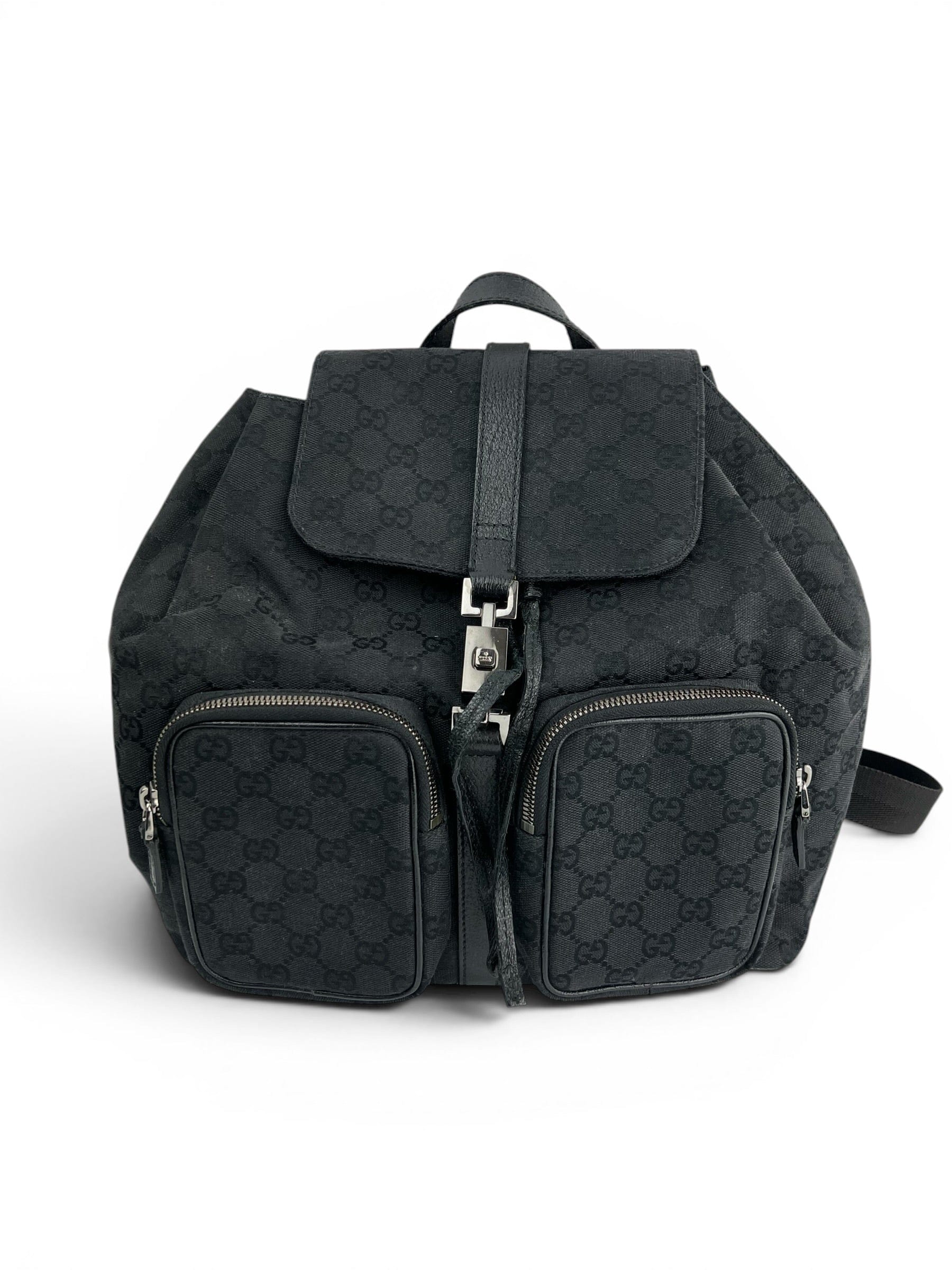 Gucci Black Monogram Backpack