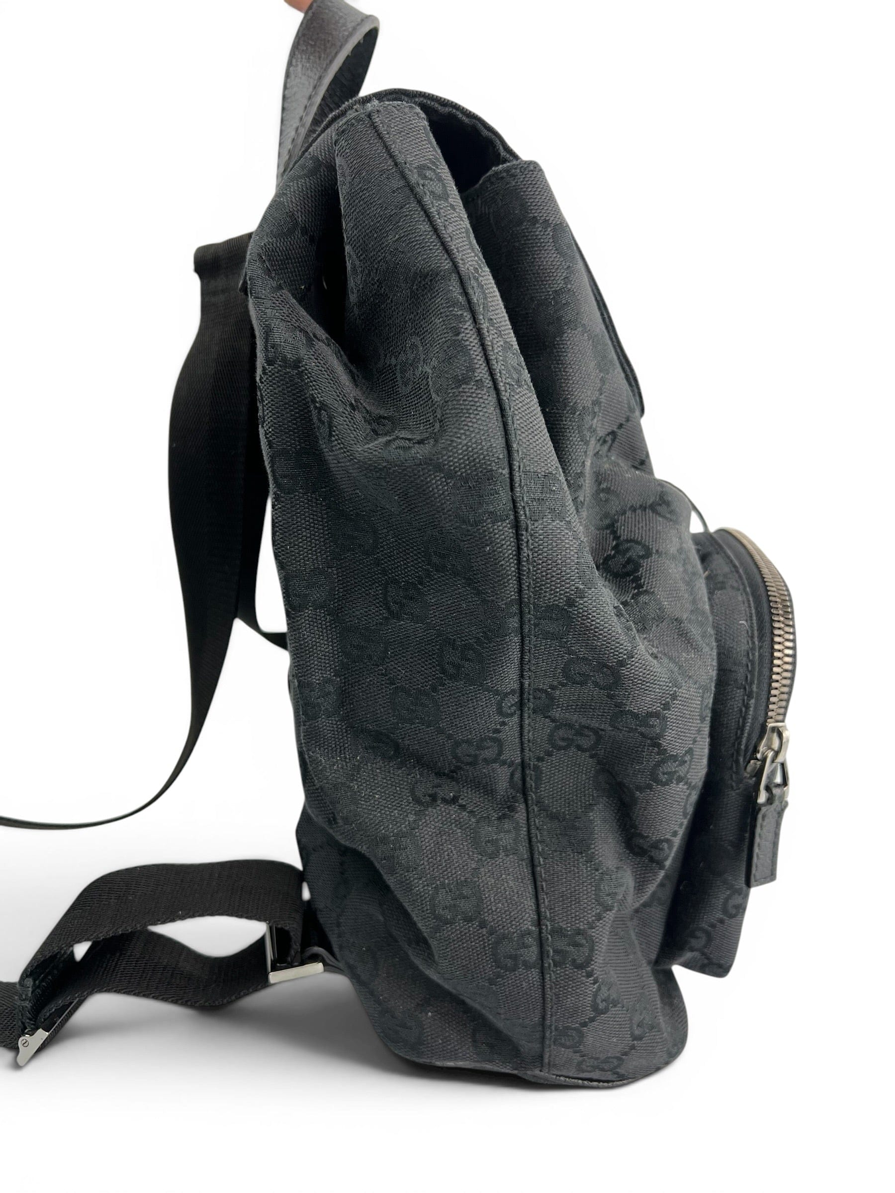 Gucci Black Monogram Backpack