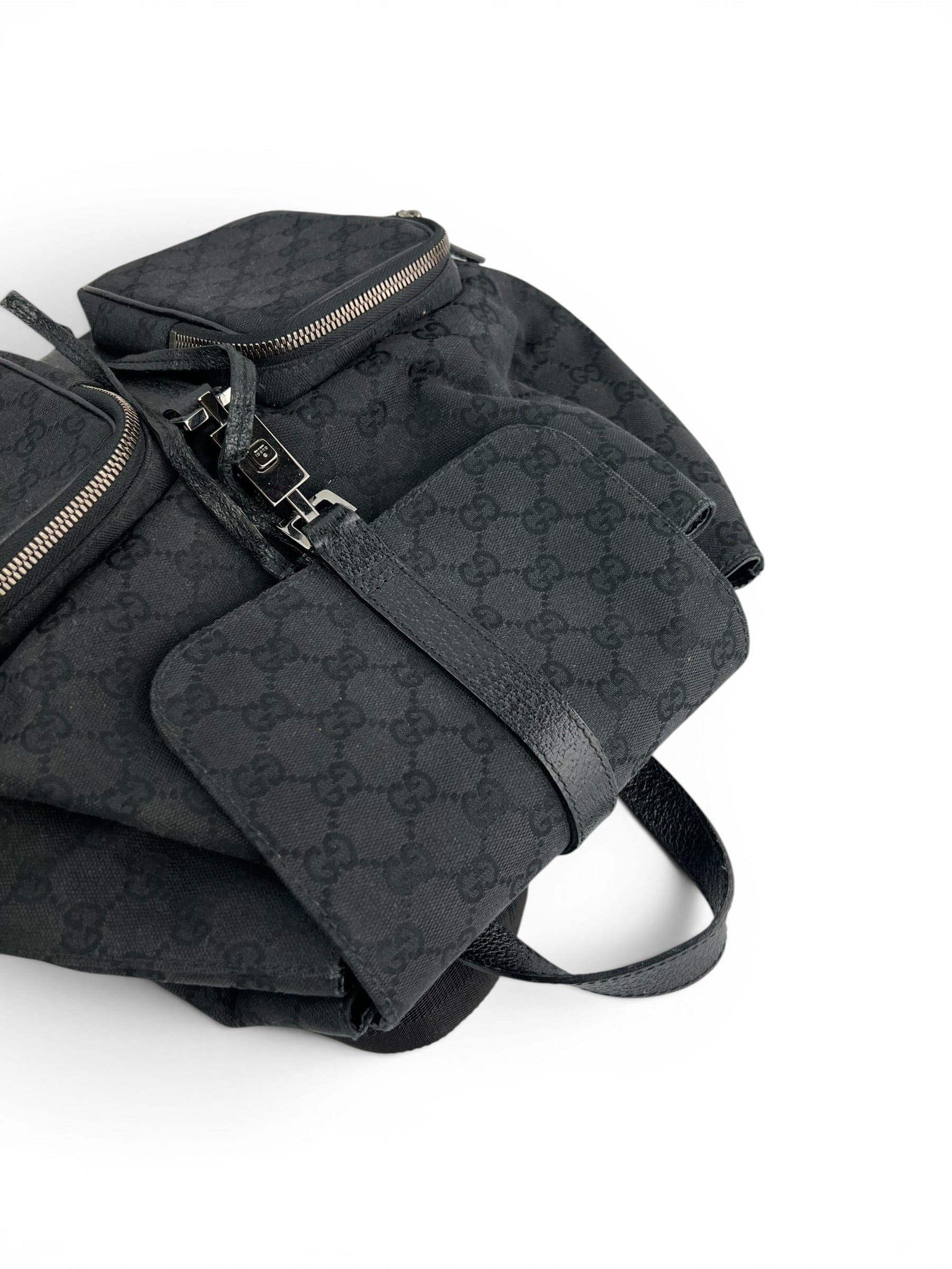 Gucci Black Monogram Backpack