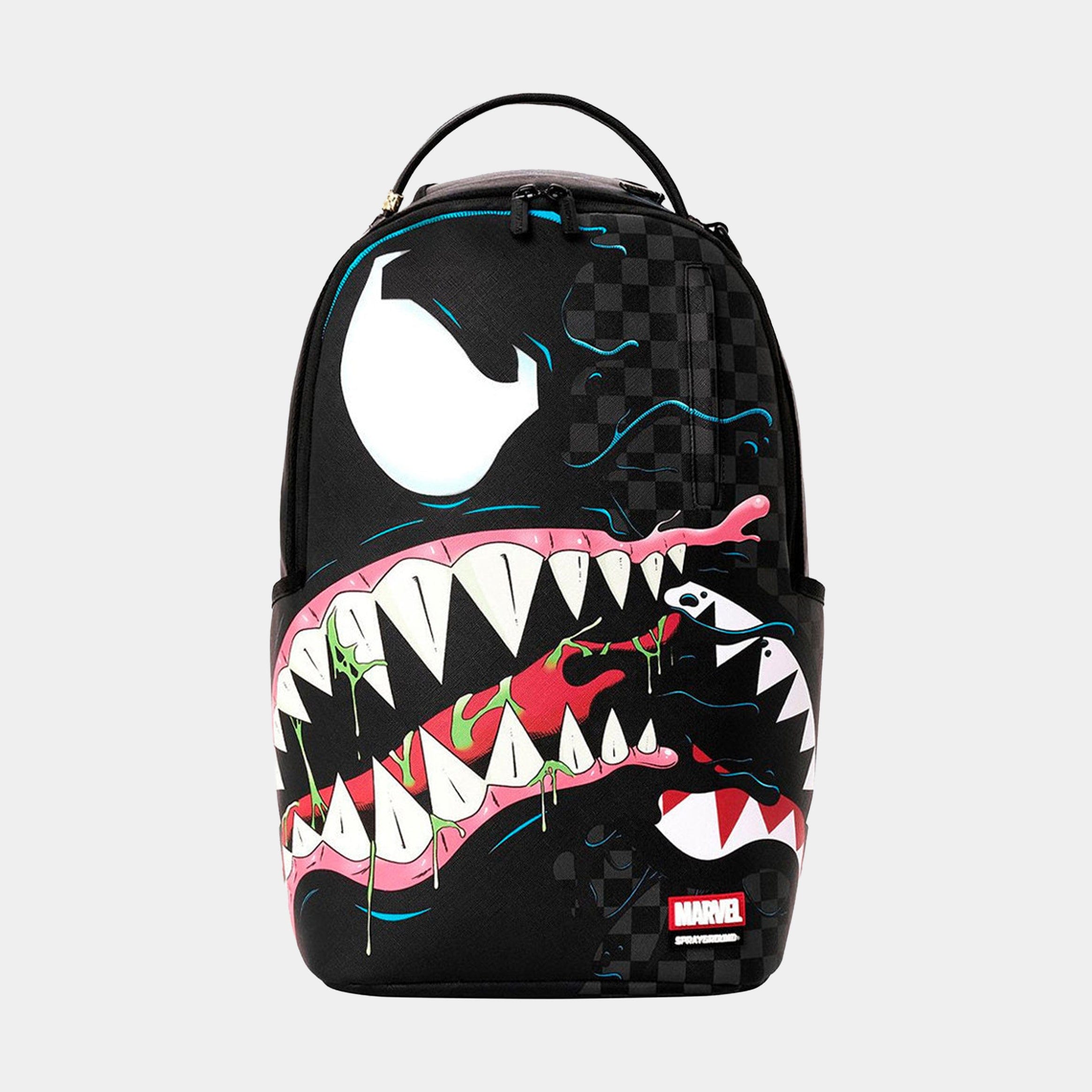 Sprayground Marvel Spider-Man Venom Sharkmouth Mens Backpack (Black/White)