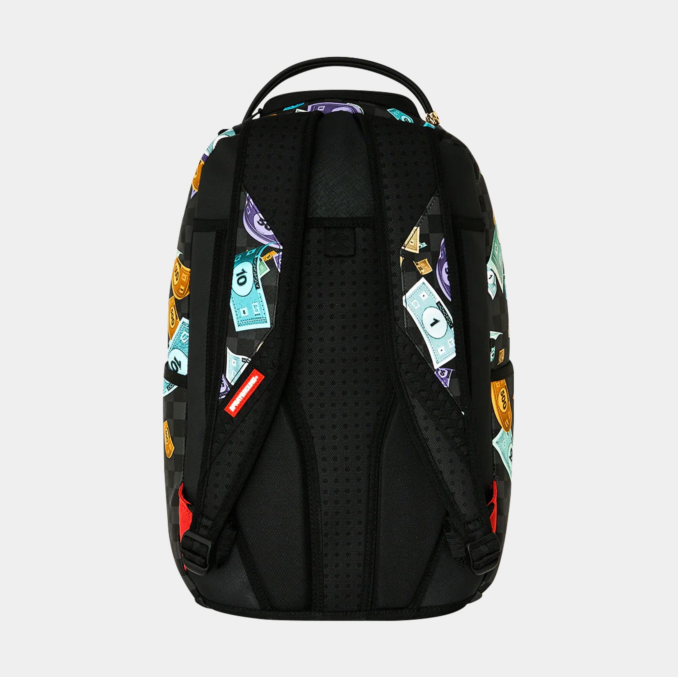 Sprayground Monopoly Go Sharkmouth Stencil Mens Backpack (Grey/Red)