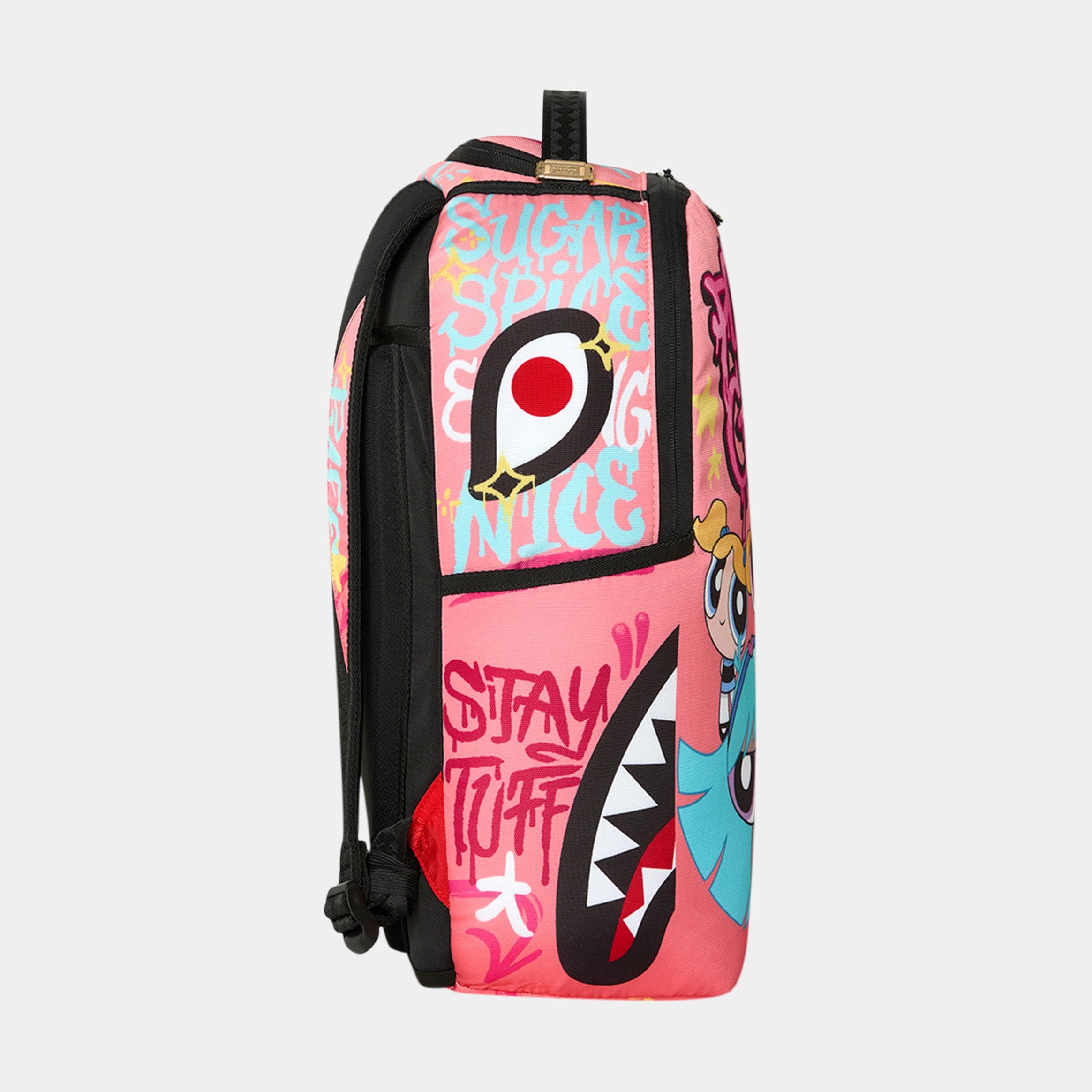 Sprayground Powerpuff Girls Tagged Up Mens Backpack (Pink/Red)