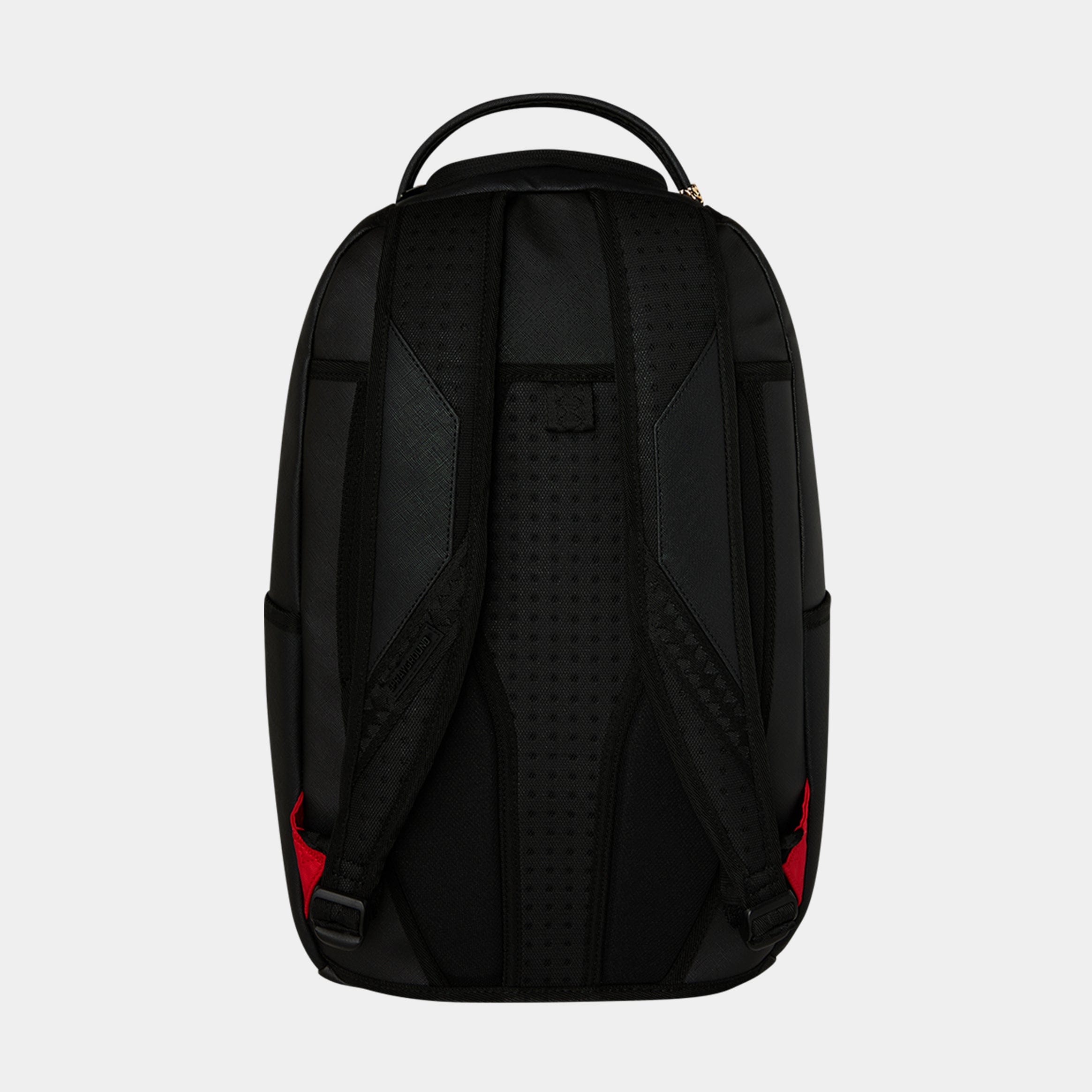 Sprayground Blacked Out Embossed Gold Tooth Mens Backpack (Black/Gold)