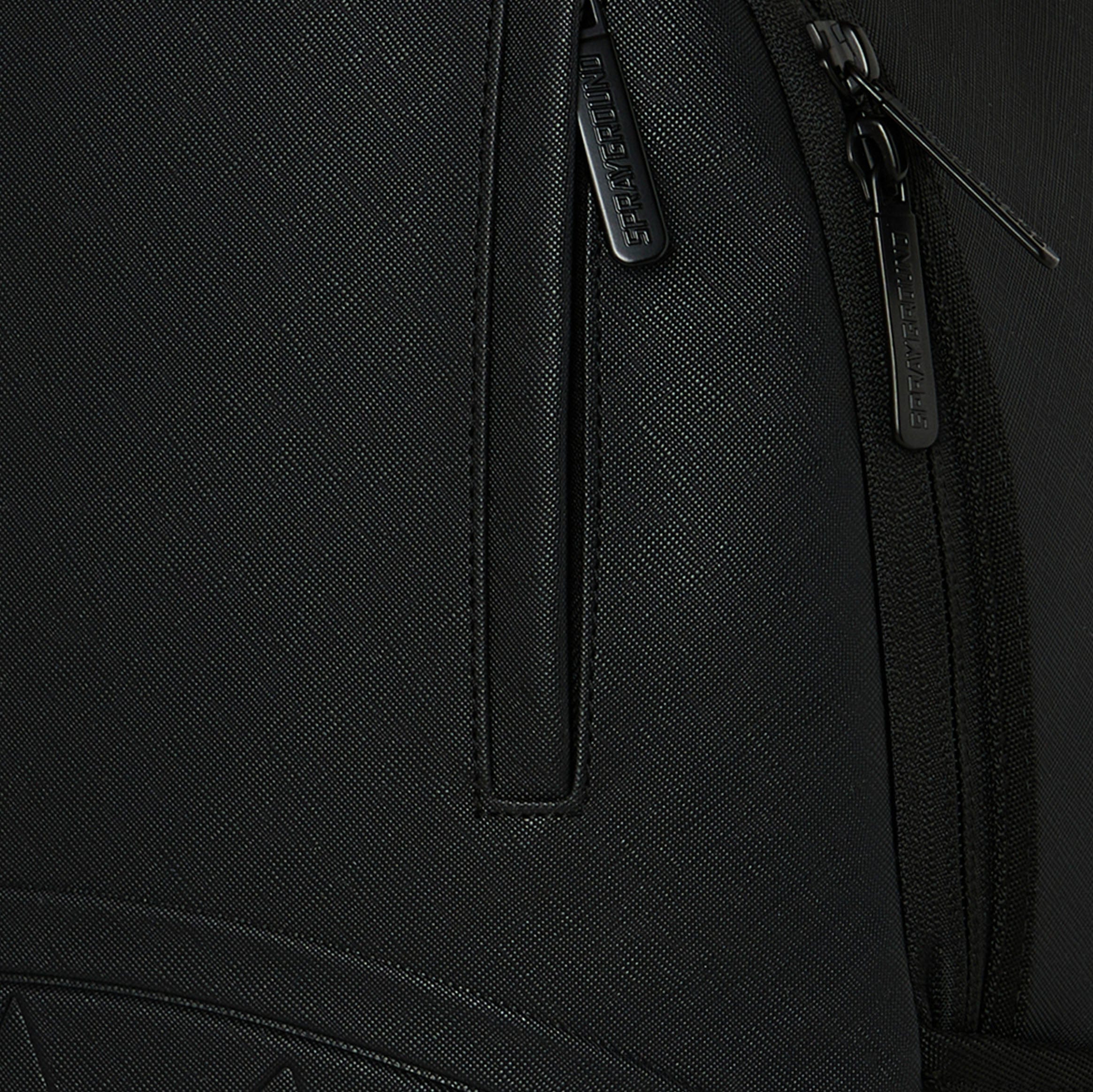 Sprayground Blacked Out Embossed Gold Tooth Mens Backpack (Black/Gold)