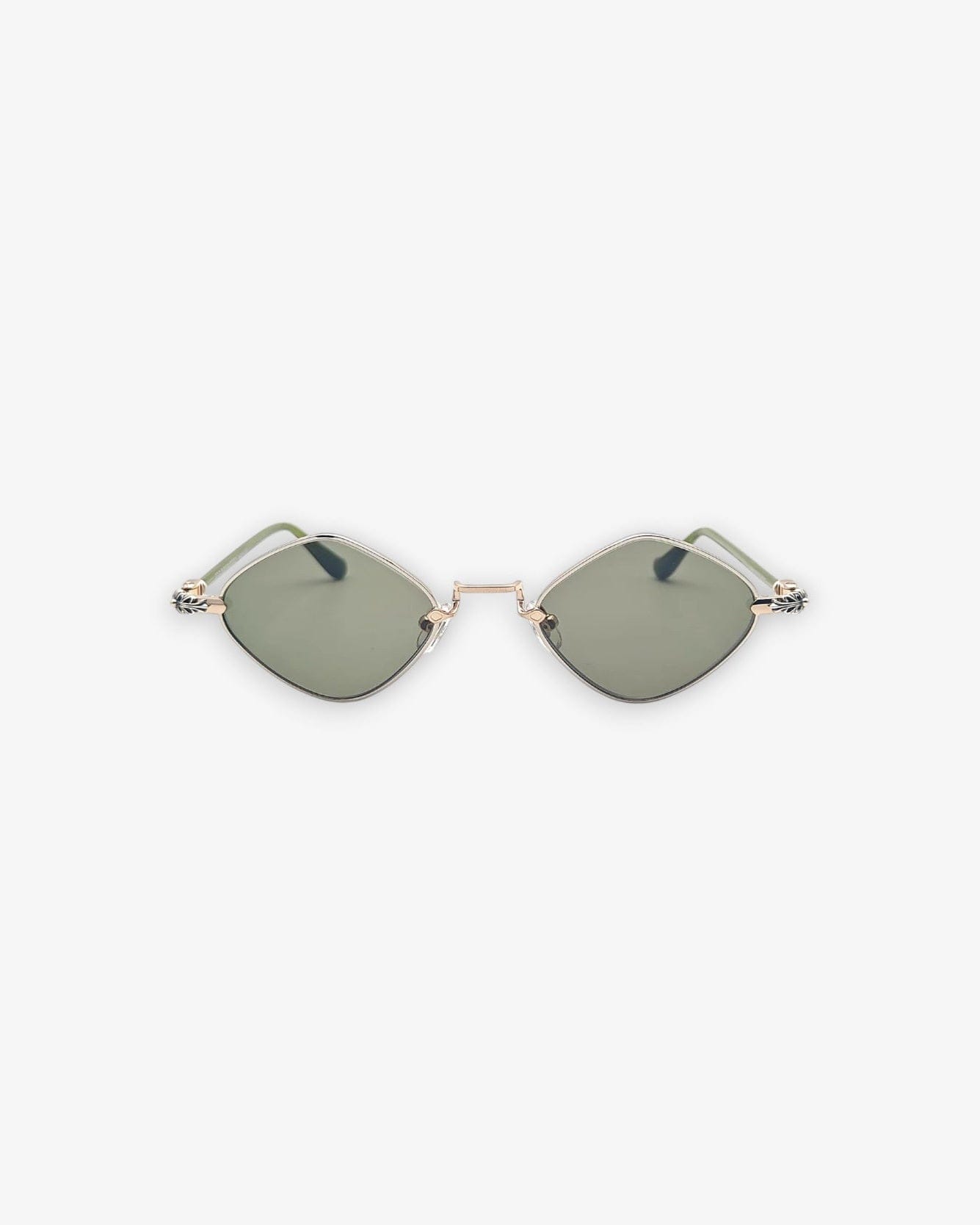 Chrome Hearts Diamond Dog - Shiny Silver / Gold / Dark Olive Sunglasses