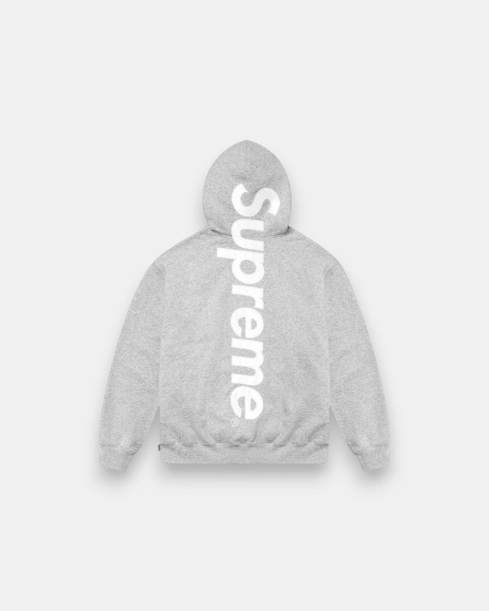 Supreme Satin Appliqué Hooded Sweatshirt Grey