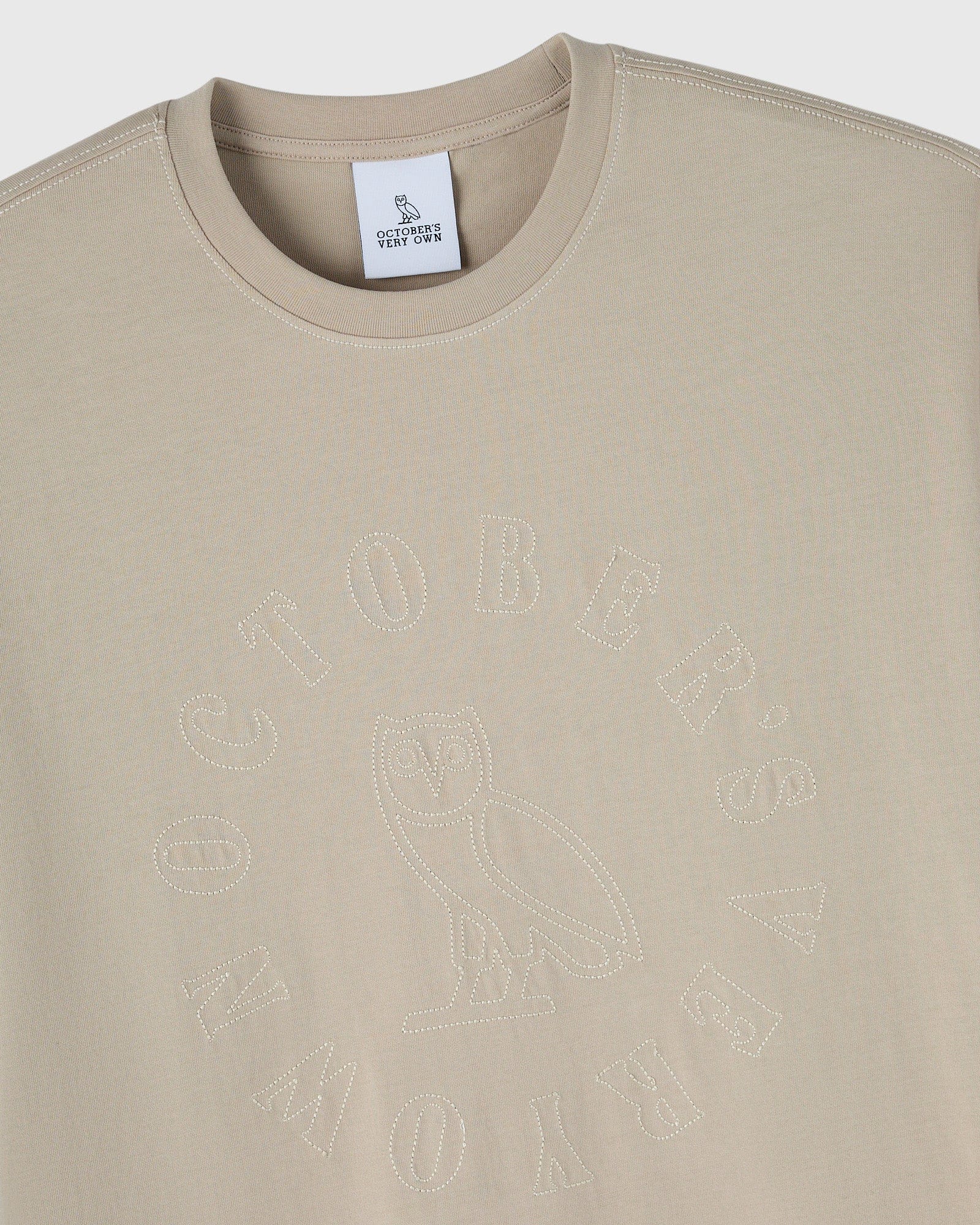 OVO Tonal Stitch T-shirt Beige