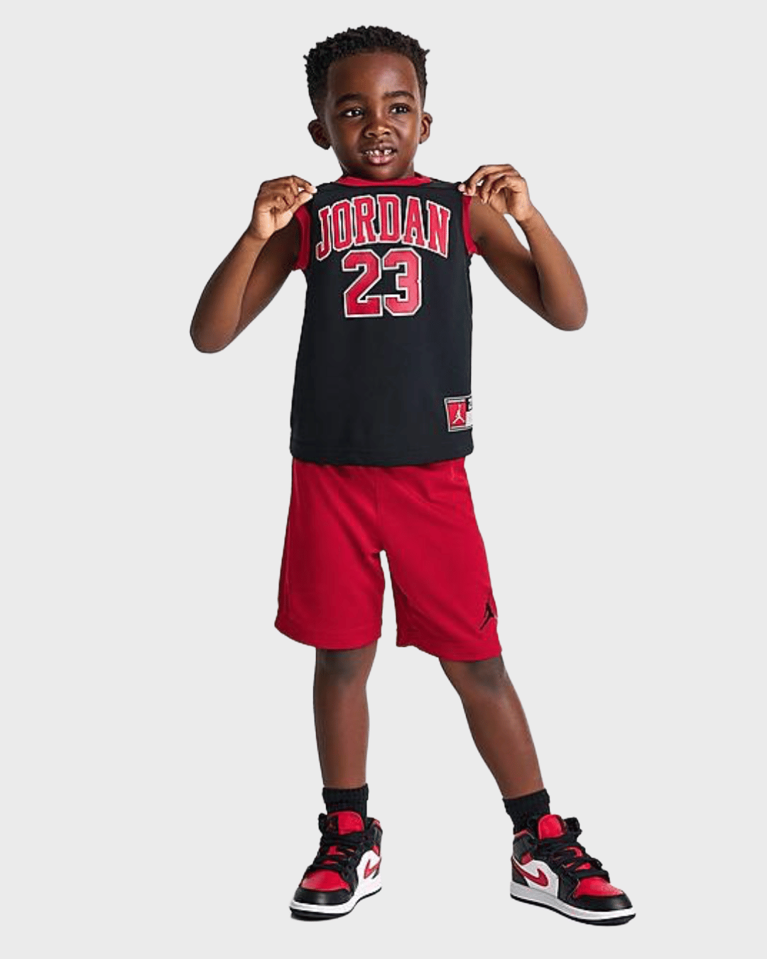 Air Jordan 23 Jersey 2-Piece Set Black/Gym Red