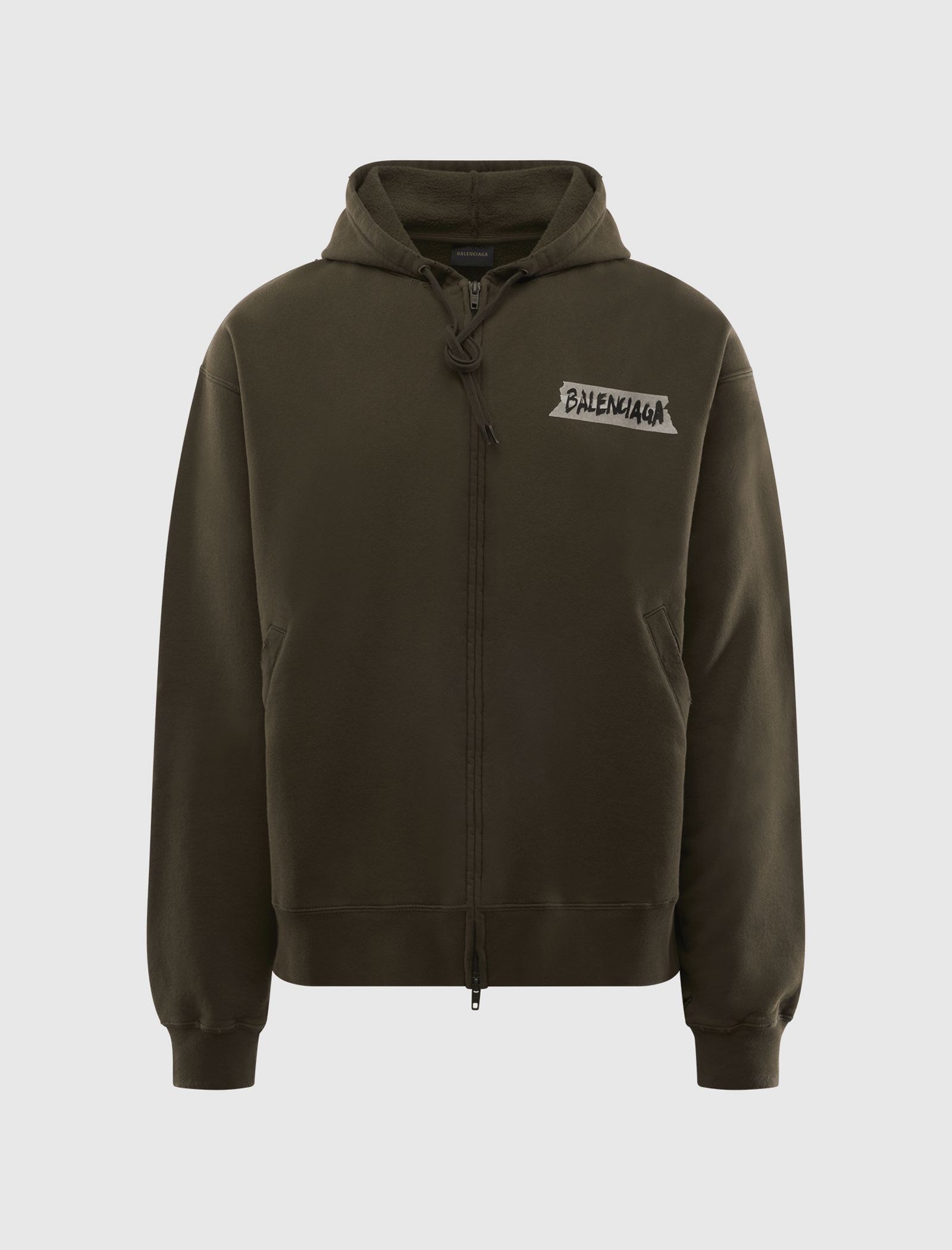 Balenciaga MASKING TAPE OVERSIZED ZIP-UP HOODIE