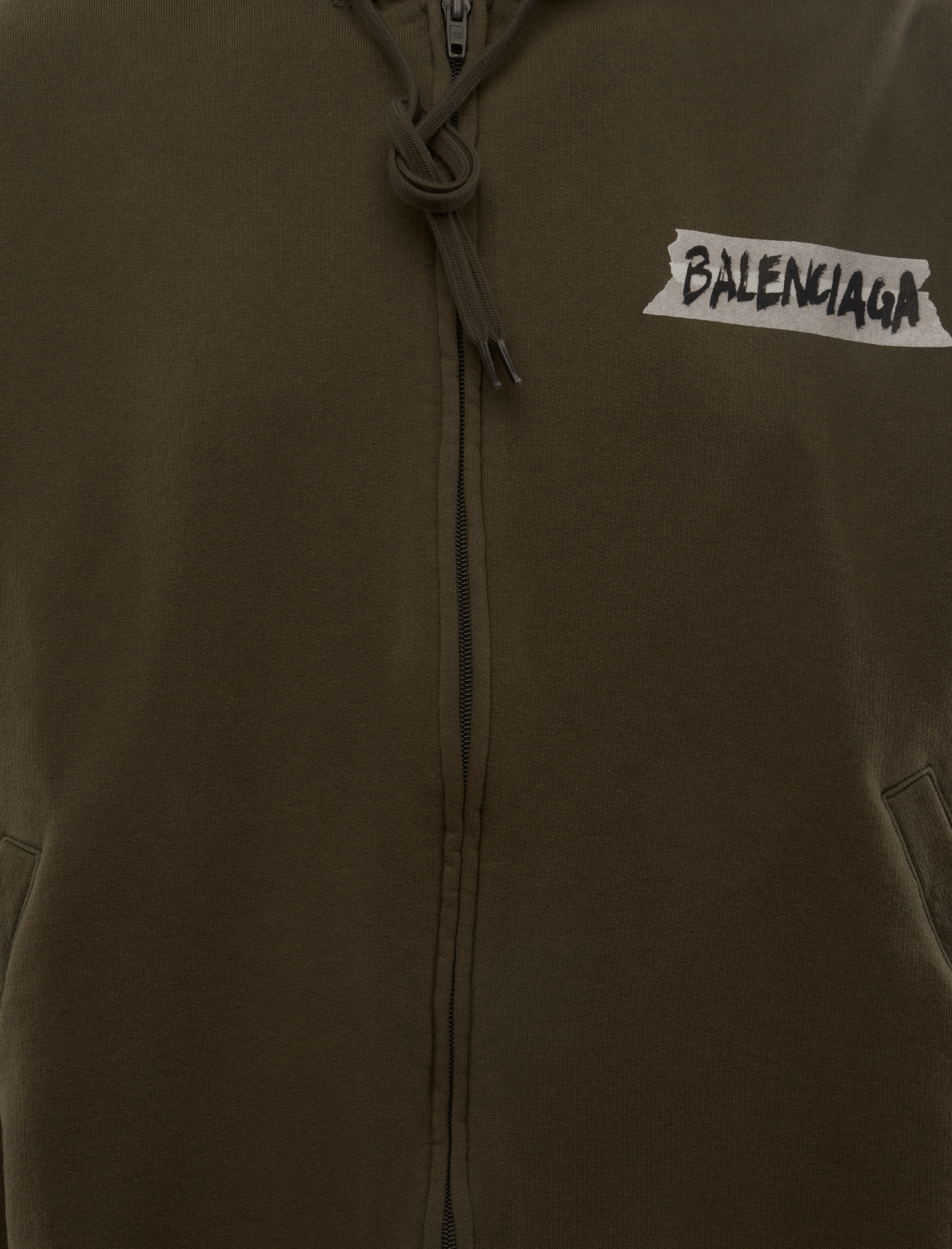 Balenciaga MASKING TAPE OVERSIZED ZIP-UP HOODIE