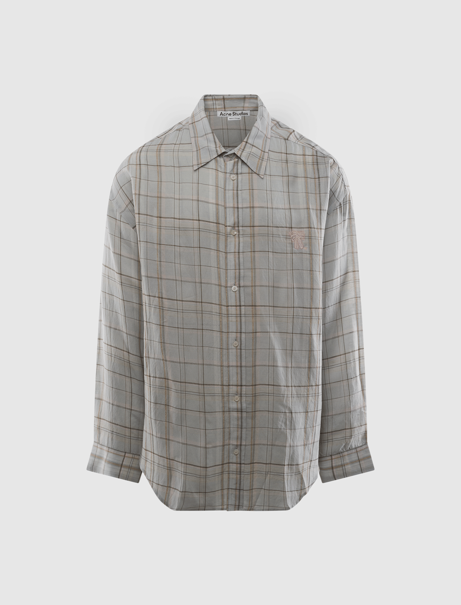 Acne Studios LINEN CHECK BUTTON-UP SHIRT