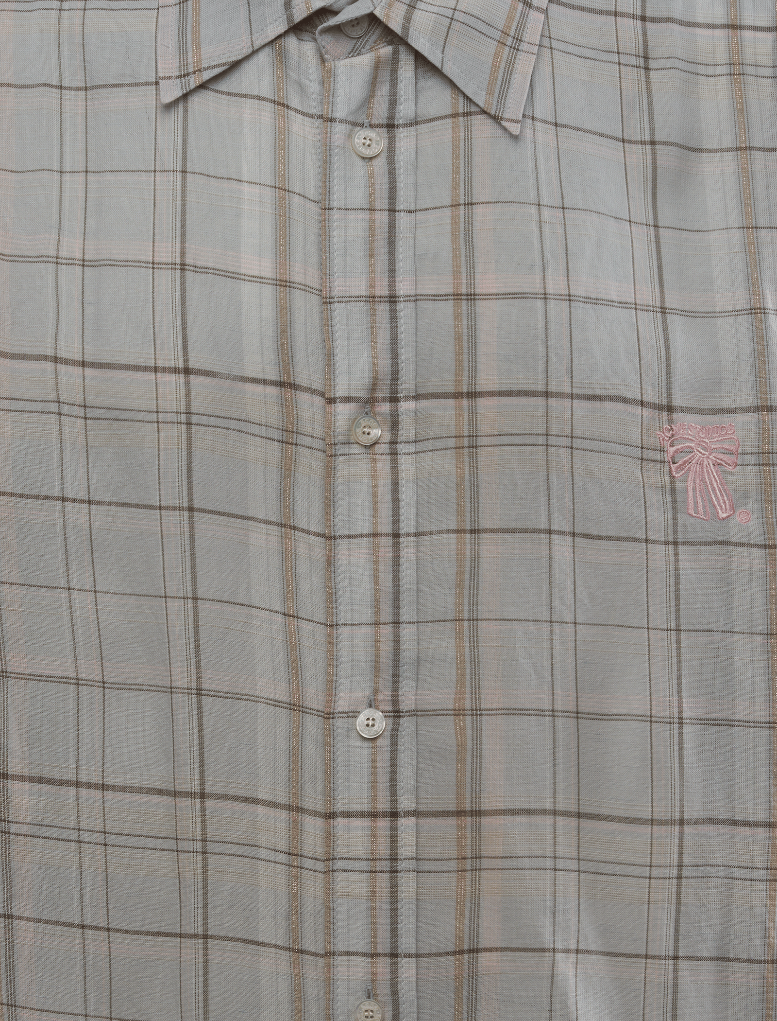 Acne Studios LINEN CHECK BUTTON-UP SHIRT