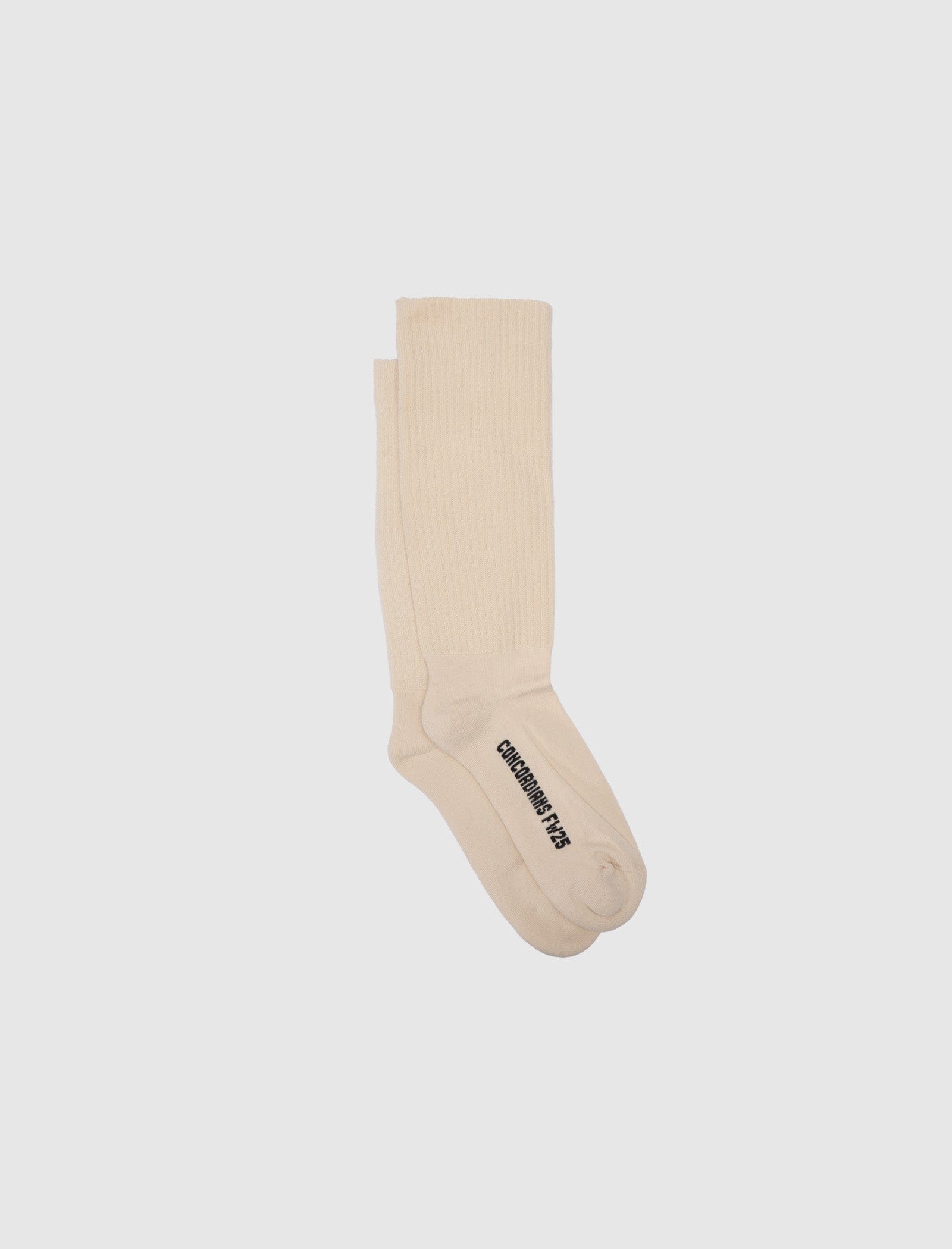 RICK OWENS MAINLINE SO CUNT MID CALF SOCKS "NATURAL"