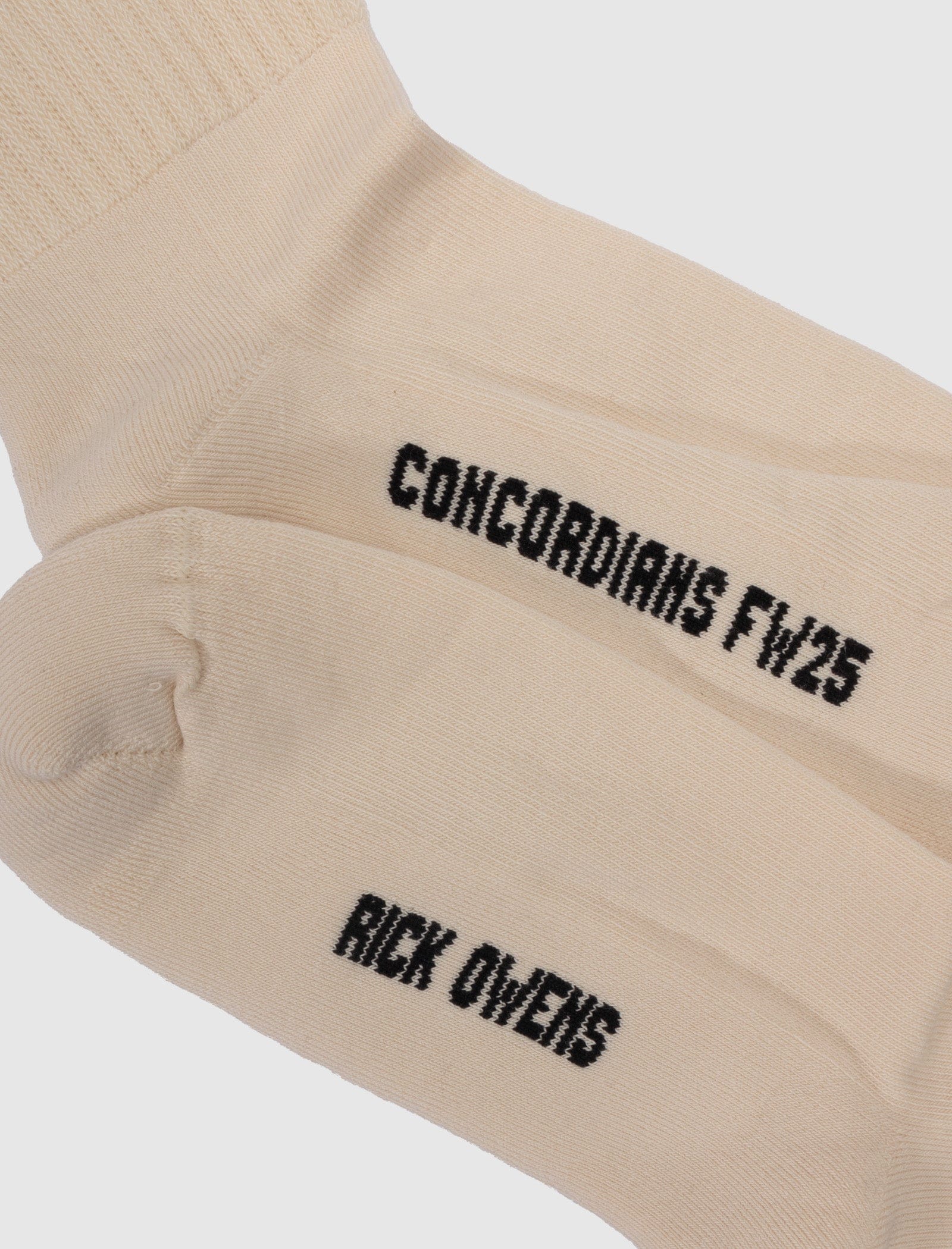 RICK OWENS MAINLINE SO CUNT MID CALF SOCKS "NATURAL"