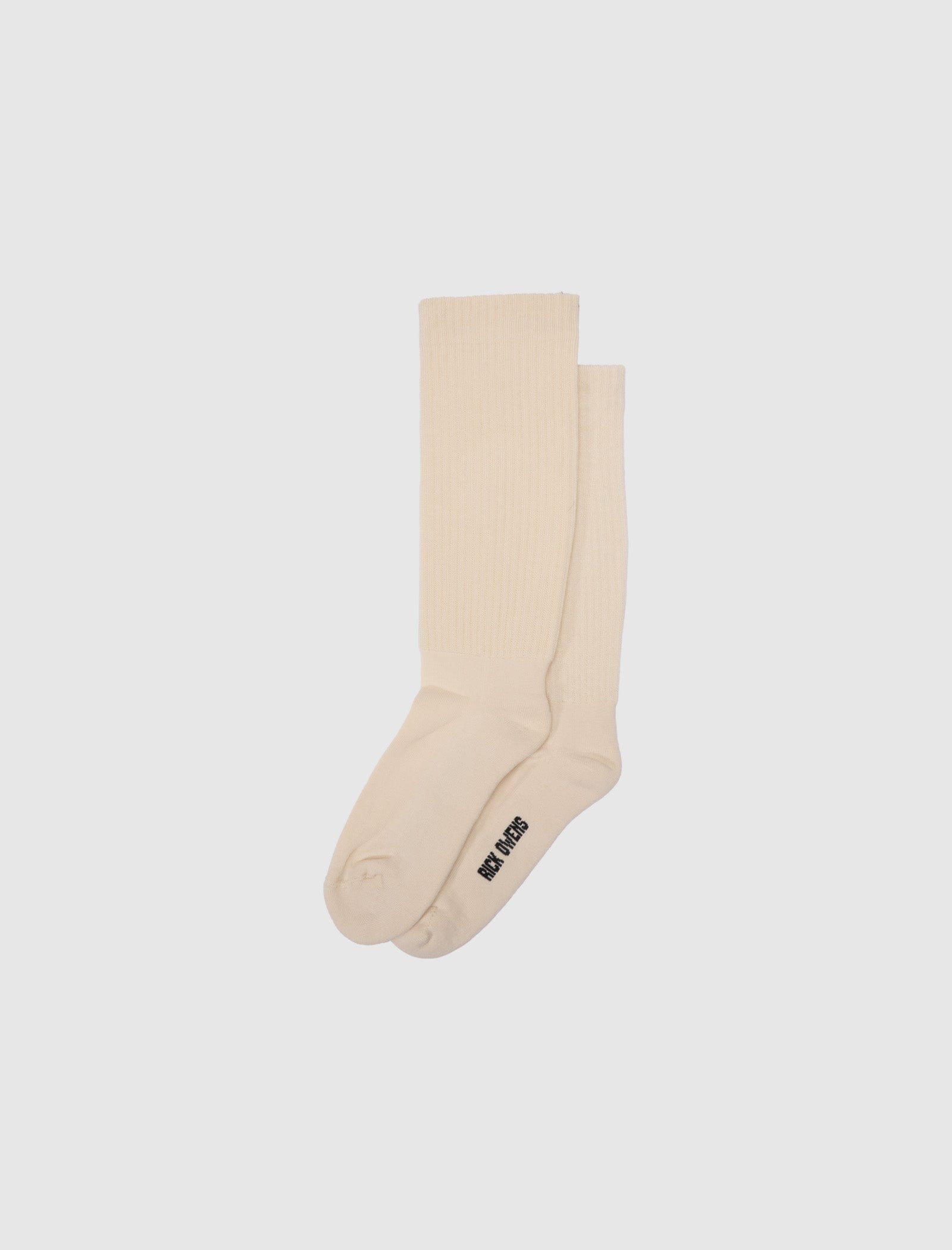 RICK OWENS MAINLINE SO CUNT MID CALF SOCKS "NATURAL"