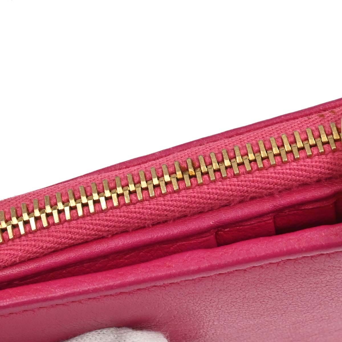 Saint Laurent Yves Saint Laurent Pink Calfskin Compact Wallet