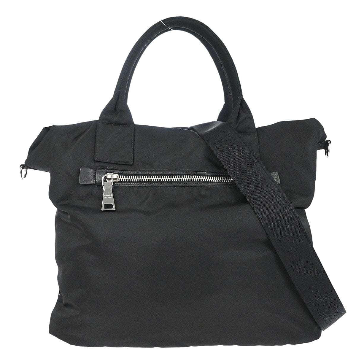 Prada Black Nylon Reversible 2way Shoulder Tote Handbag