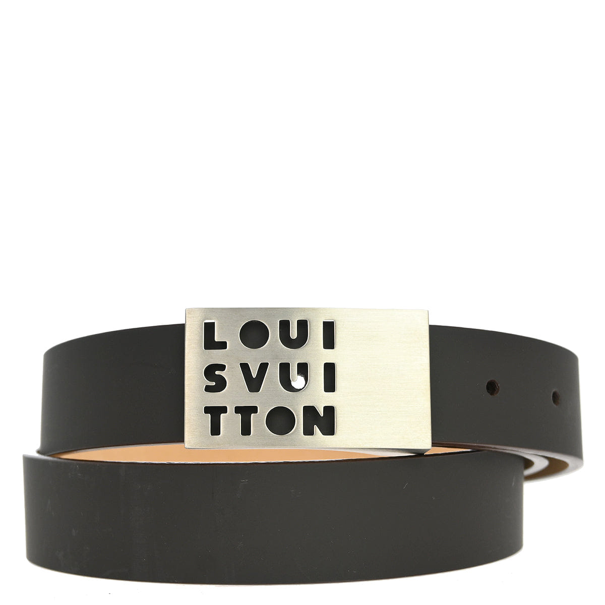 Louis Vuitton 2003 Black Calfskin Ceinture LST Cut Belt M6808U #90/36