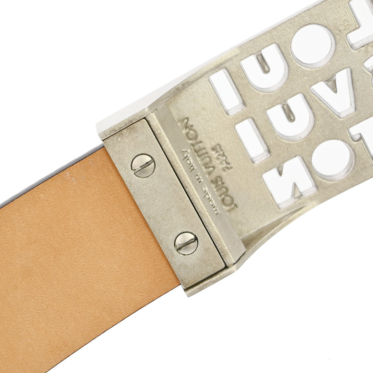 Louis Vuitton 2003 Black Calfskin Ceinture LST Cut Belt M6808U #90/36