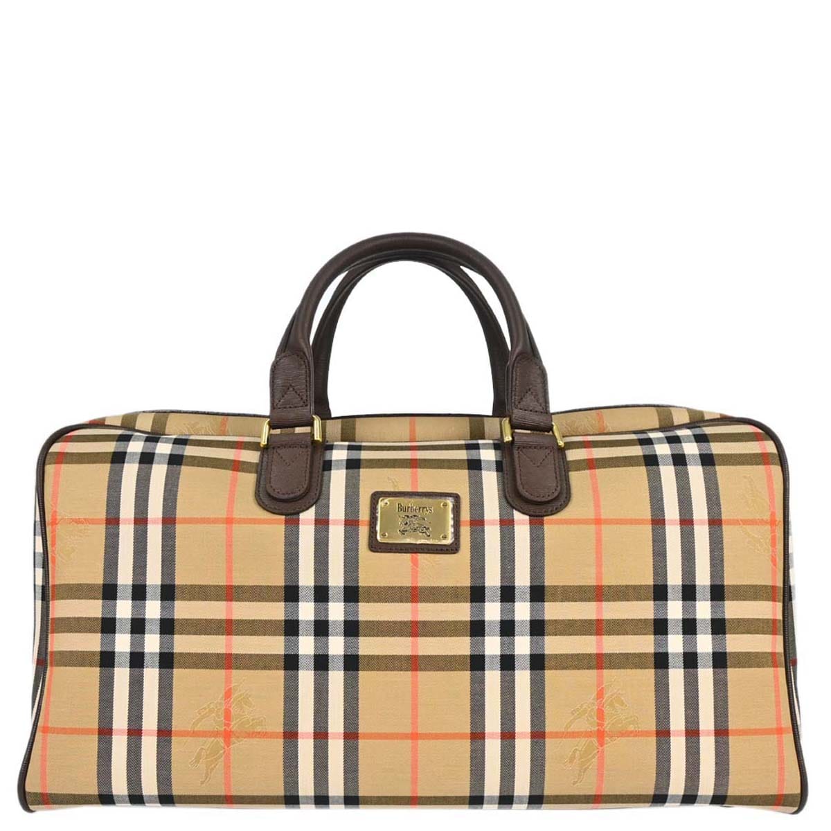 Burberry Burberrys Beige House Check Duffle Handbag