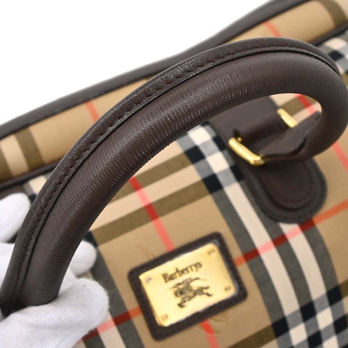 Burberry Burberrys Beige House Check Duffle Handbag
