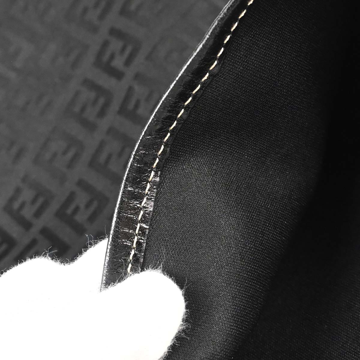 Fendi Black Canvas Zucchino Tote Bag