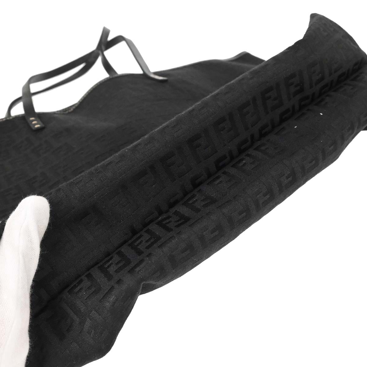 Fendi Black Canvas Zucchino Tote Bag