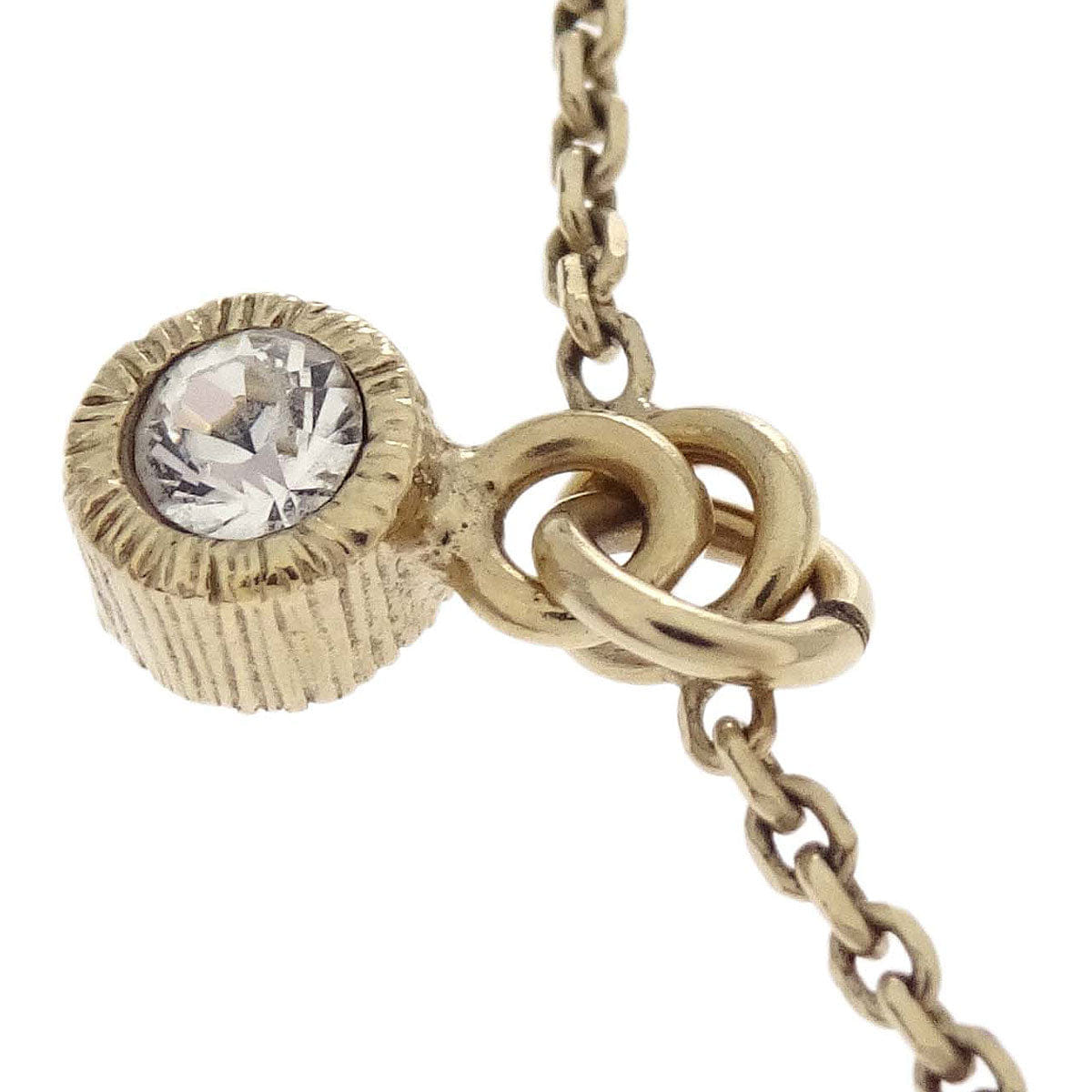 Chanel Rhinestone CC Chain Bracelet Gold 09A