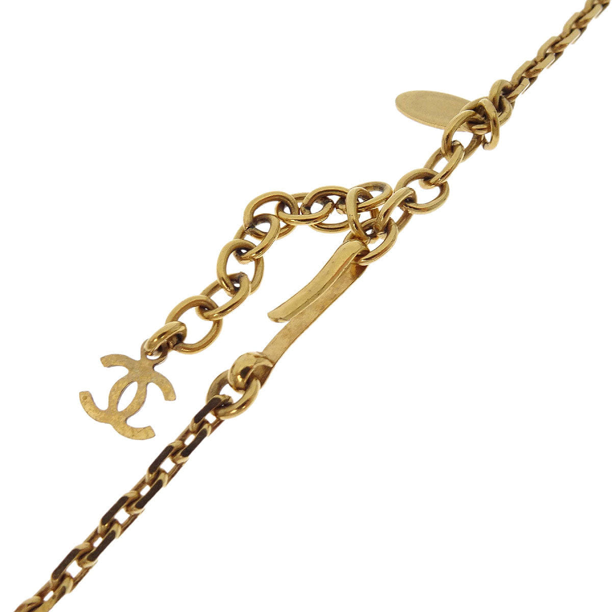 Chanel Gold White Square Chain Pendant Necklace 03A
