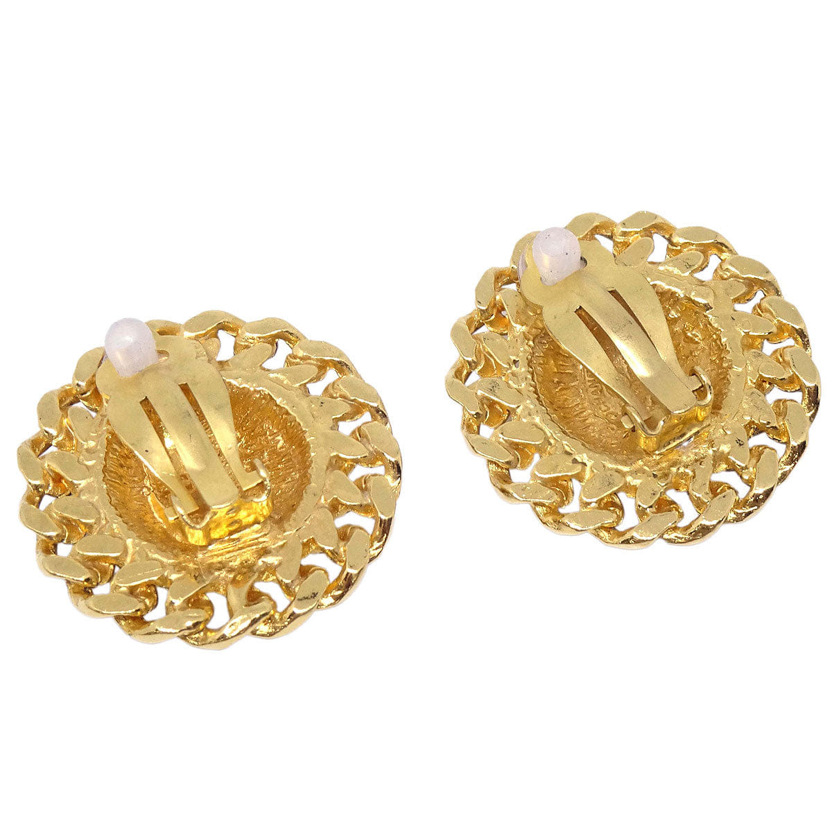 Chanel Button Clip-On Earrings Gold