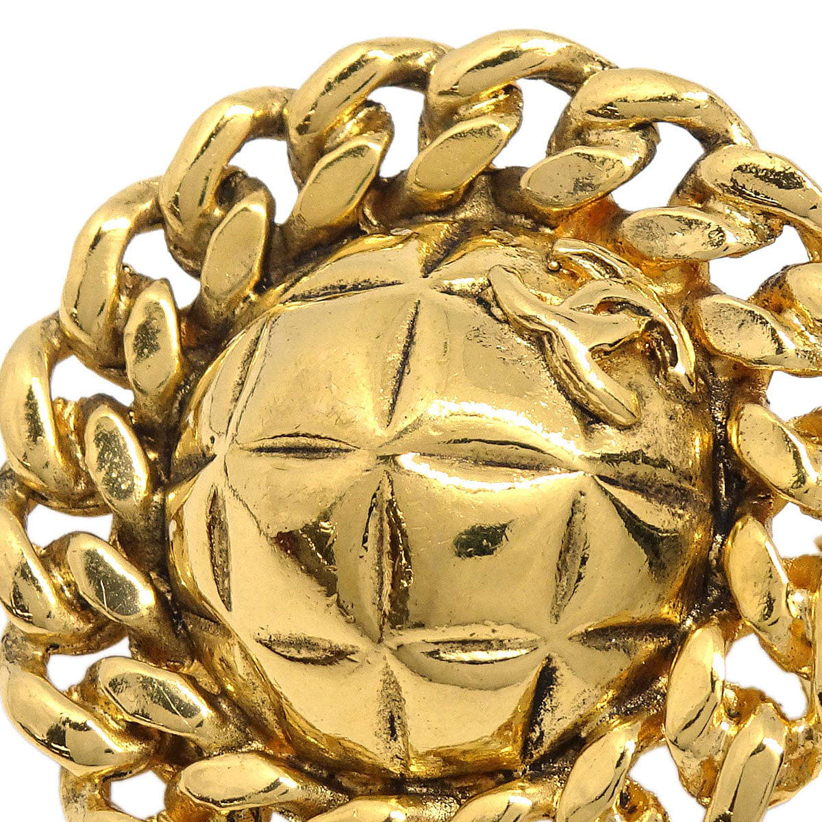 Chanel Button Clip-On Earrings Gold