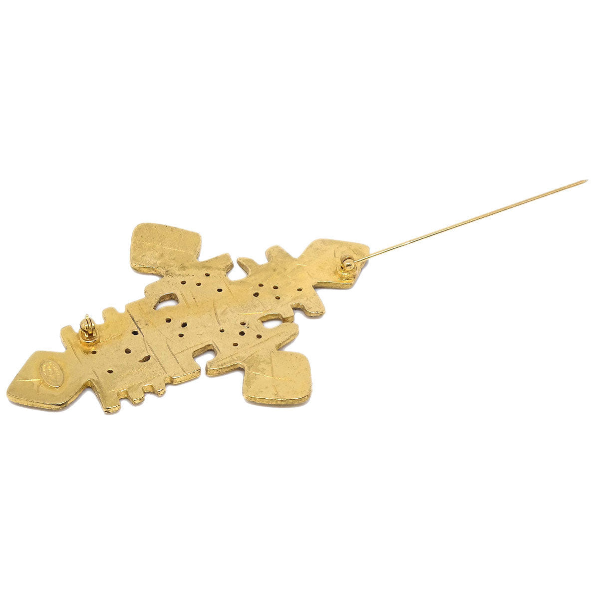 Chanel Cross Brooch Pin Gold 94P