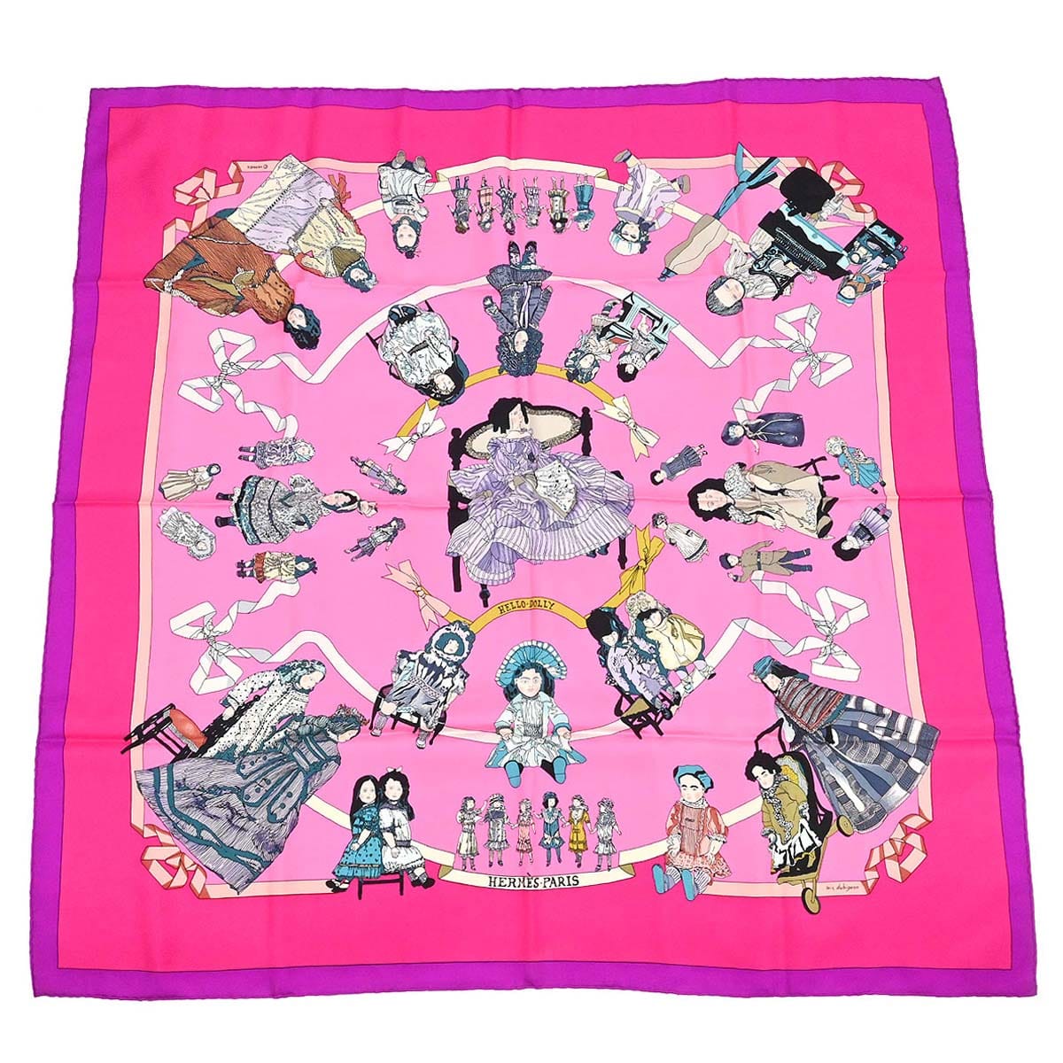 Hermes Scarf Carre 90 Hello Dolly Pink Small Good