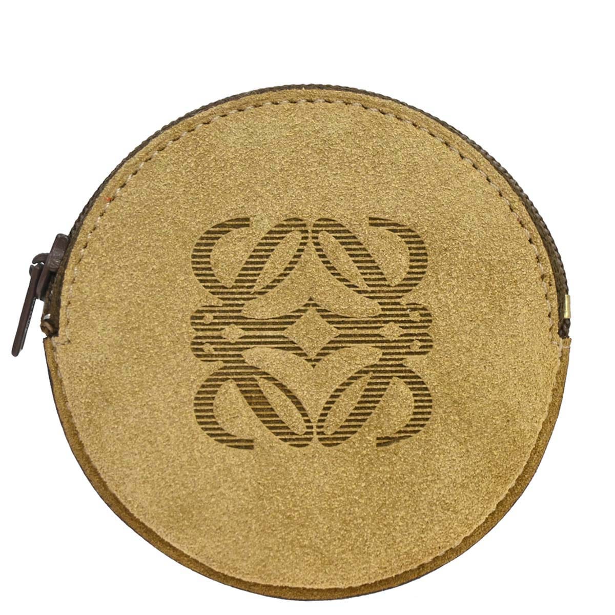 Loewe Beige Suede Coin Purse Wallet