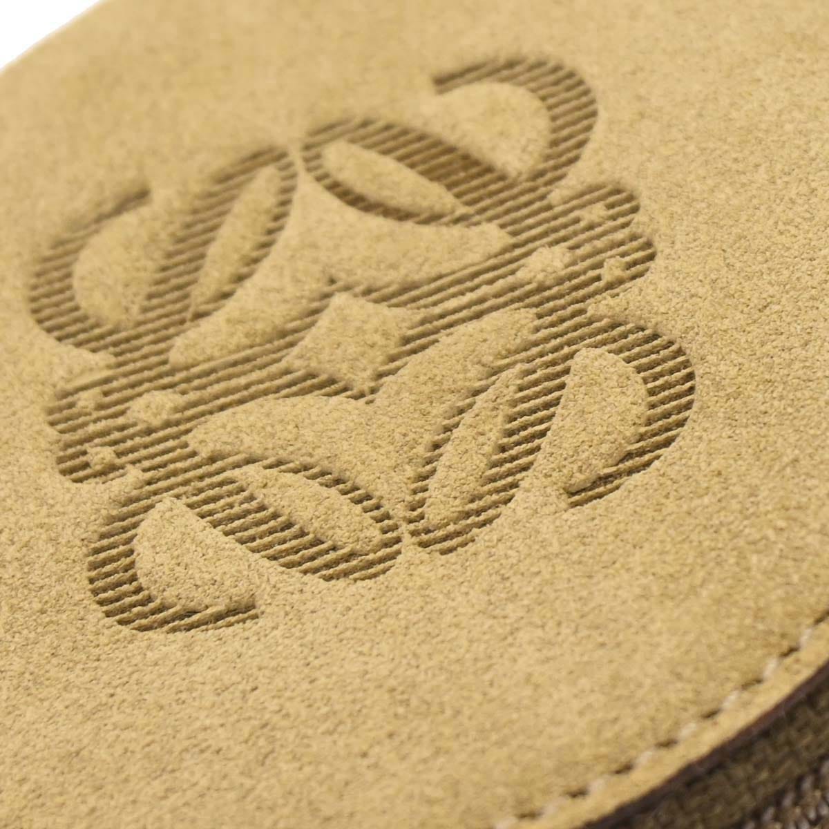 Loewe Beige Suede Coin Purse Wallet
