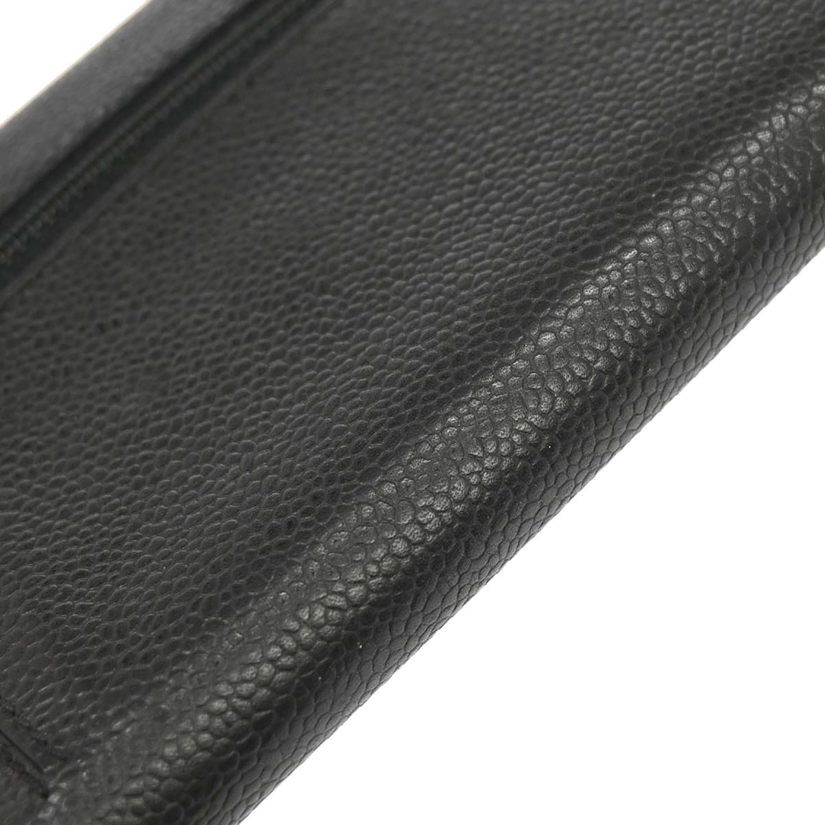 Chanel Damage Kana Kakunin Chanel Black Caviar Skin Trifold Wallet