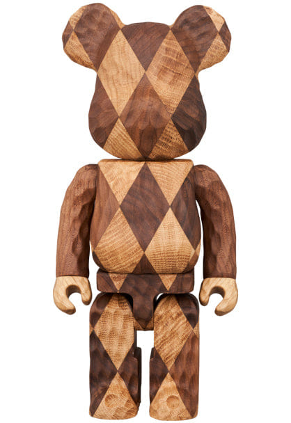 MEDICOM TOY 400% Bearbrick Karimoku Fragment Design Carved Wooden Lattice Pattern