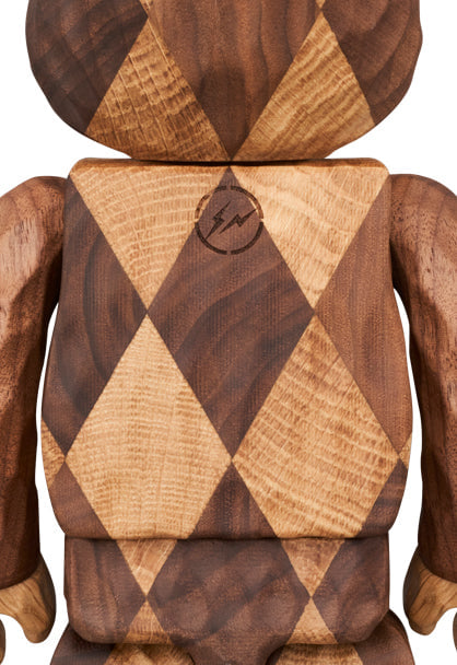 MEDICOM TOY 400% Bearbrick Karimoku Fragment Design Carved Wooden Lattice Pattern