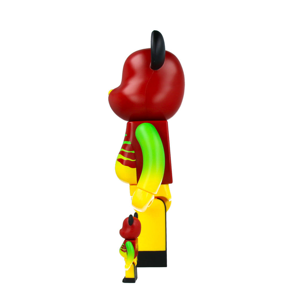 MEDICOM TOY 400% + 100% Bearbrick Jurassic Park (Green & Yellow)