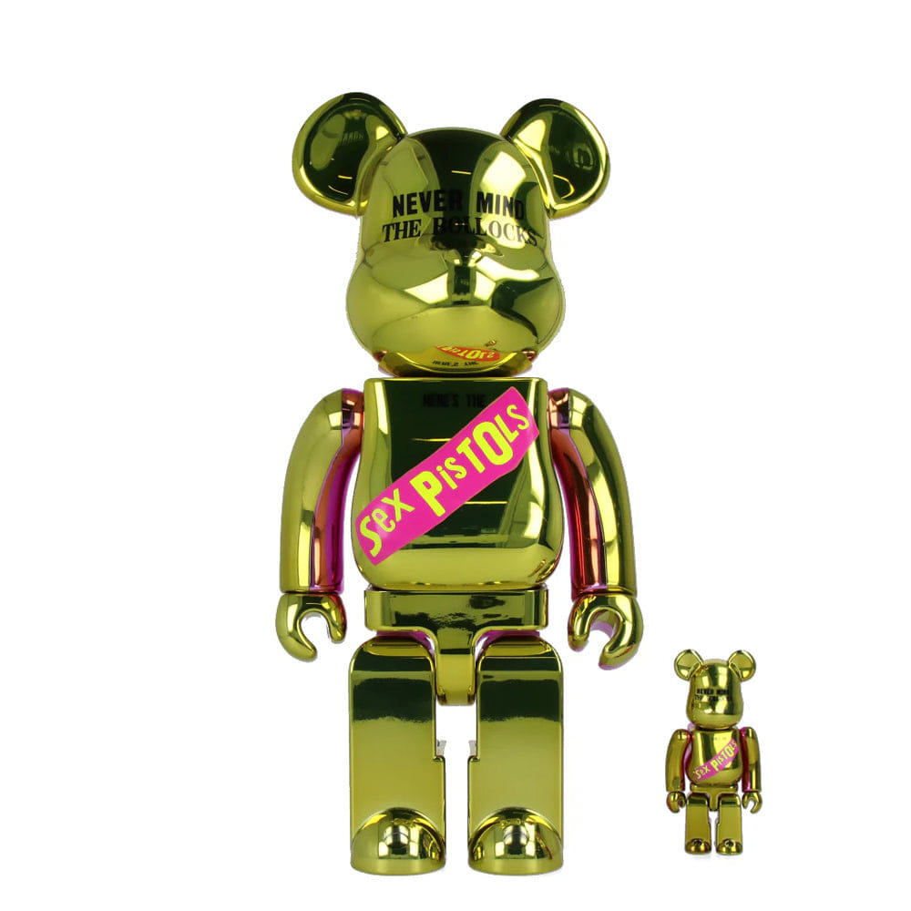 MEDICOM TOY 400% + 100% Bearbrick Sex Pistols - Never Mind the Bollocks - Chrome Ver.