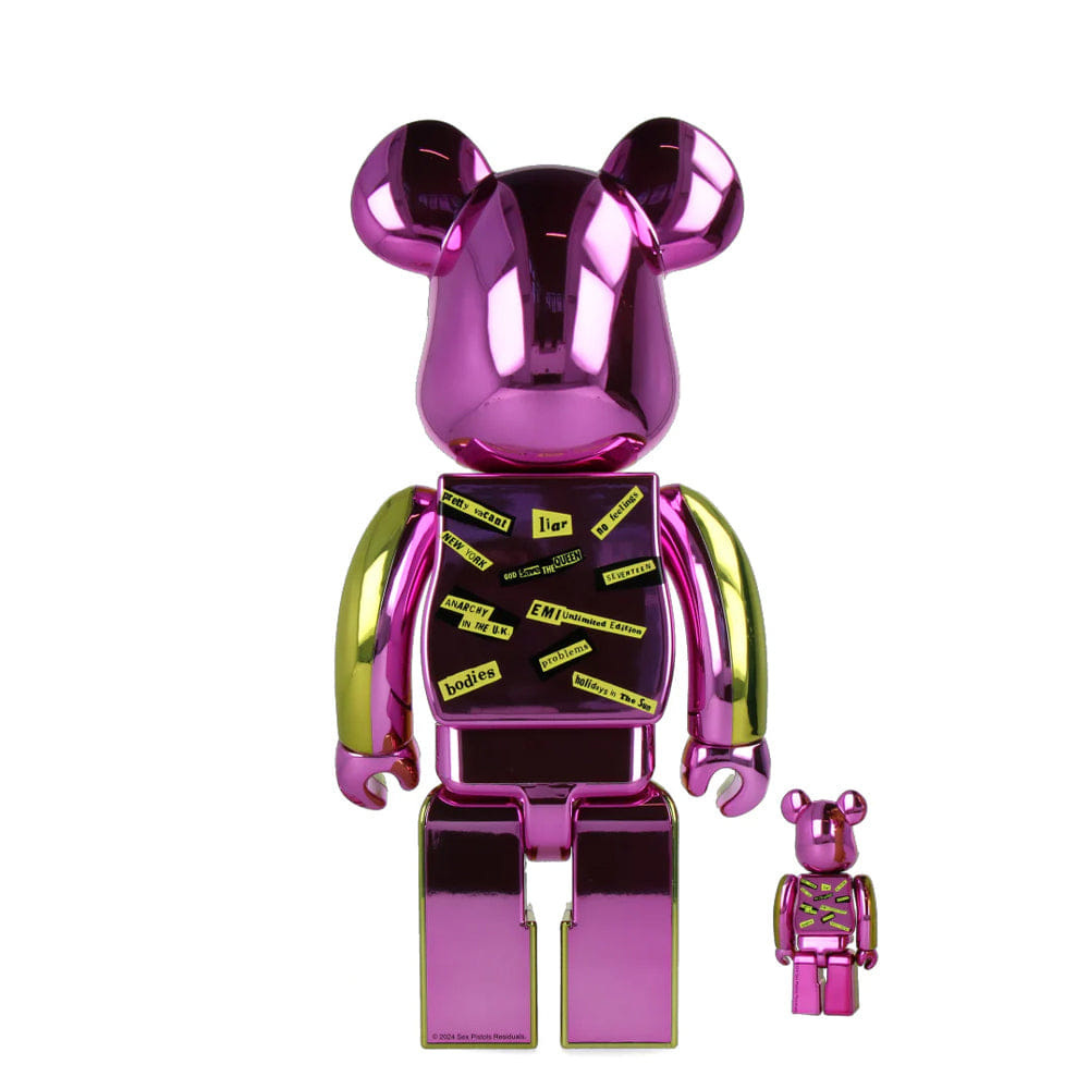 MEDICOM TOY 400% + 100% Bearbrick Sex Pistols - Never Mind the Bollocks - Chrome Ver.