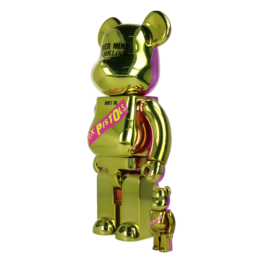 MEDICOM TOY 400% + 100% Bearbrick Sex Pistols - Never Mind the Bollocks - Chrome Ver.