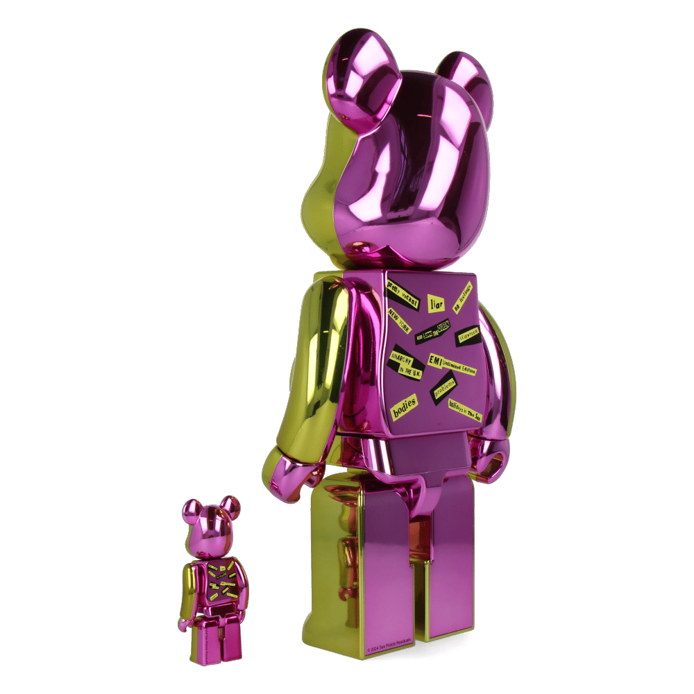 MEDICOM TOY 400% + 100% Bearbrick Sex Pistols - Never Mind the Bollocks - Chrome Ver.