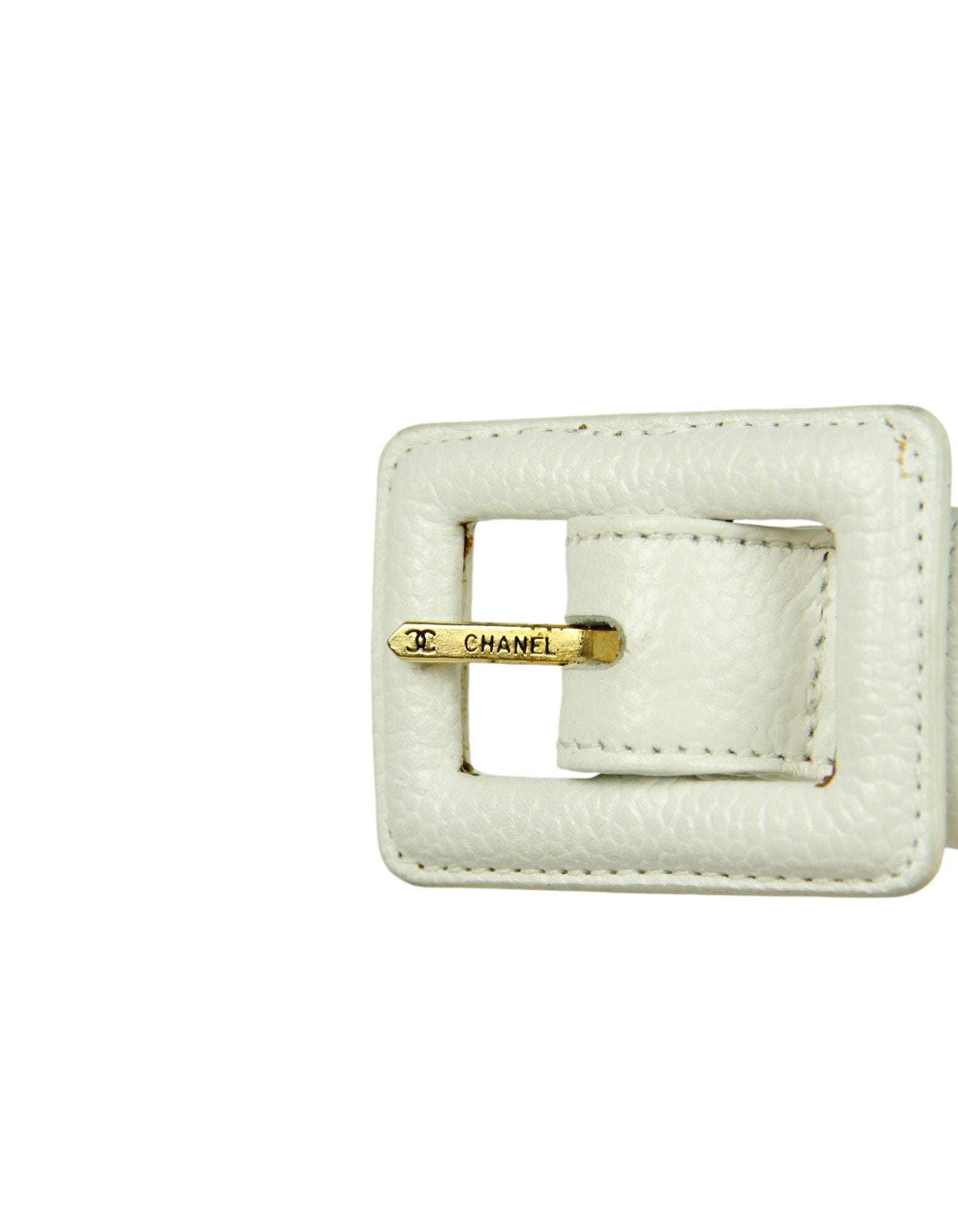 ASC Resale Chanel Vintage 1990s White Quilted Belt Bag sz 85/34"