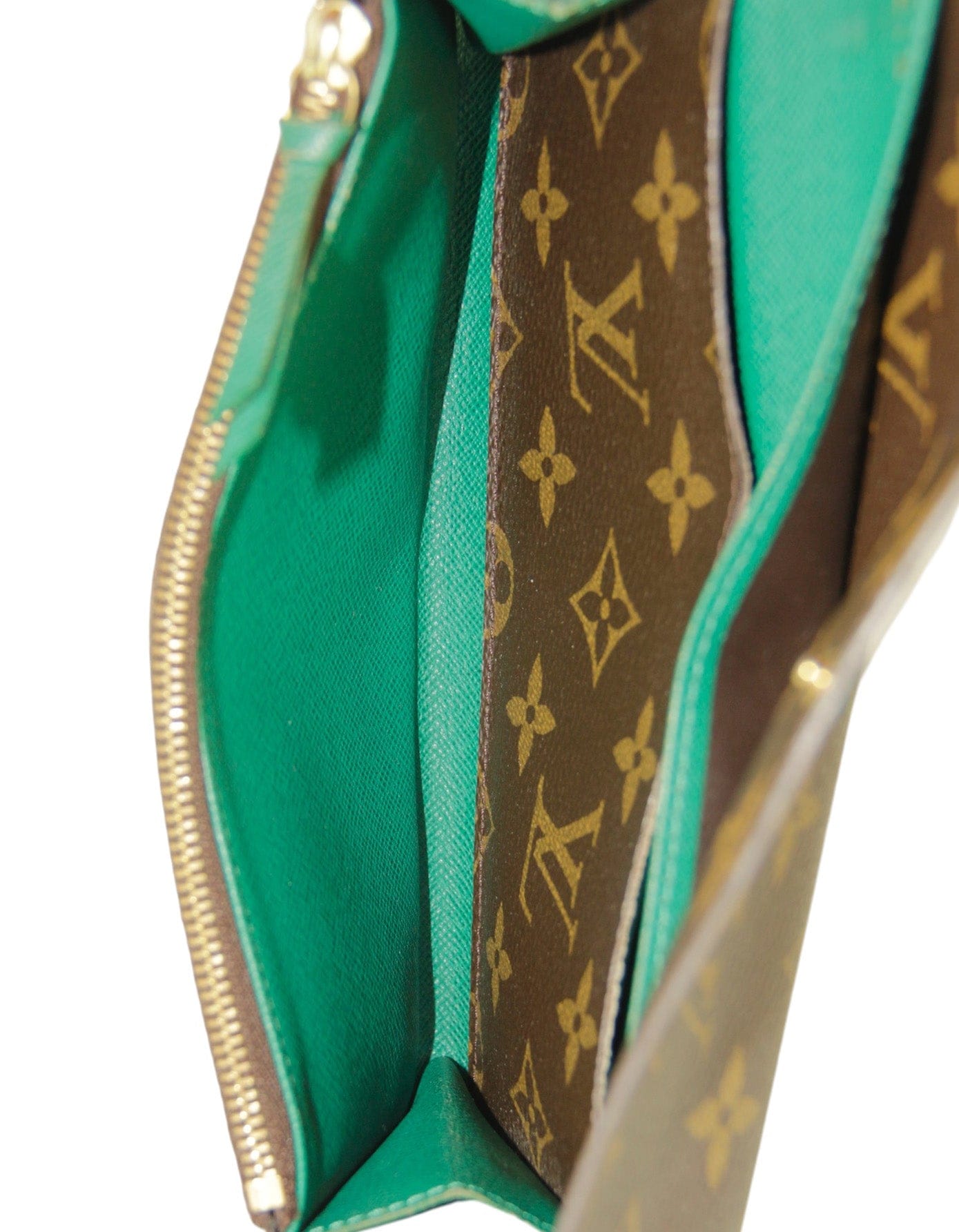 ASC Resale Louis Vuitton Monogram/ Green Emilie Wallet